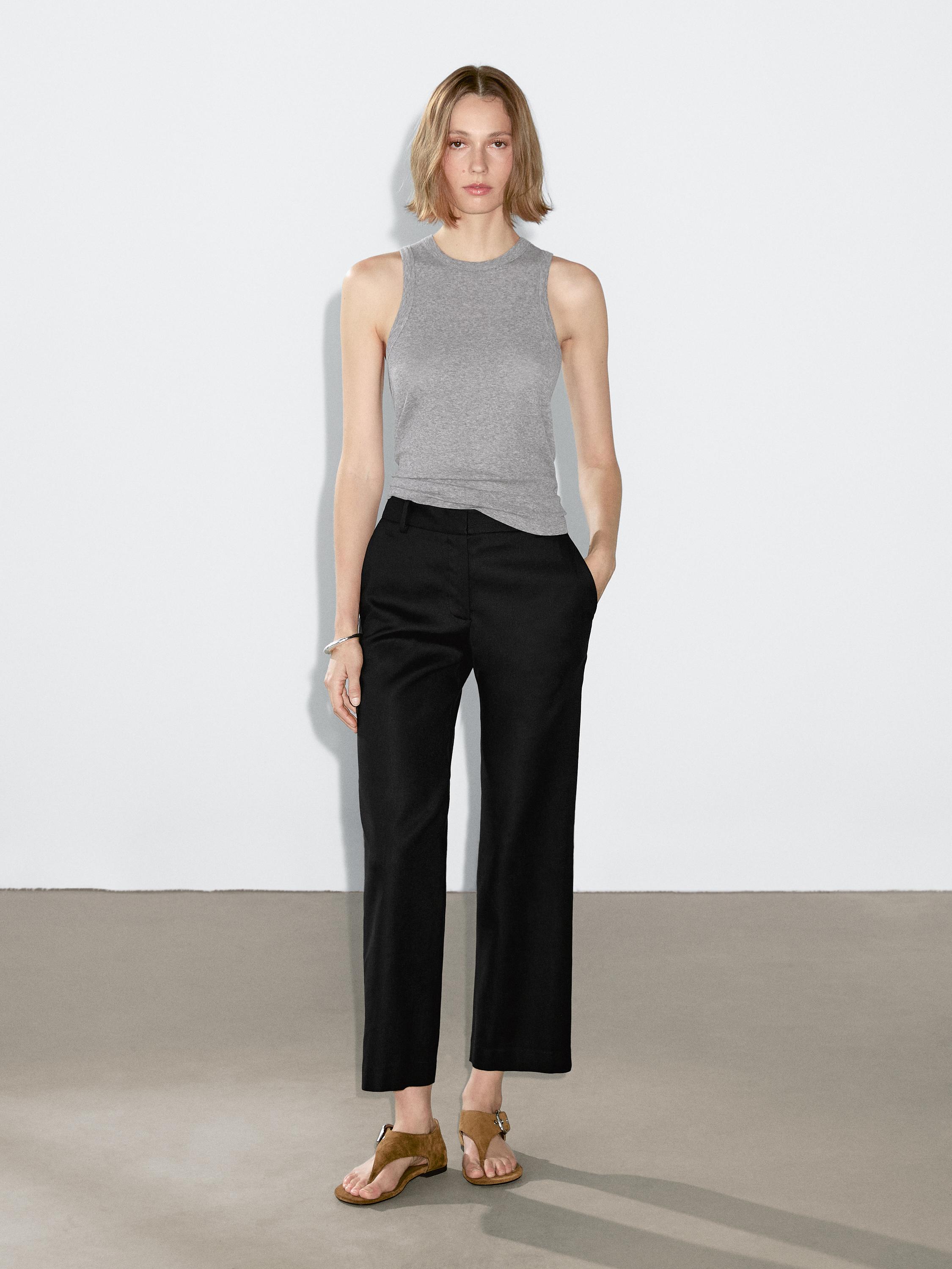 Pantalon stretch lin