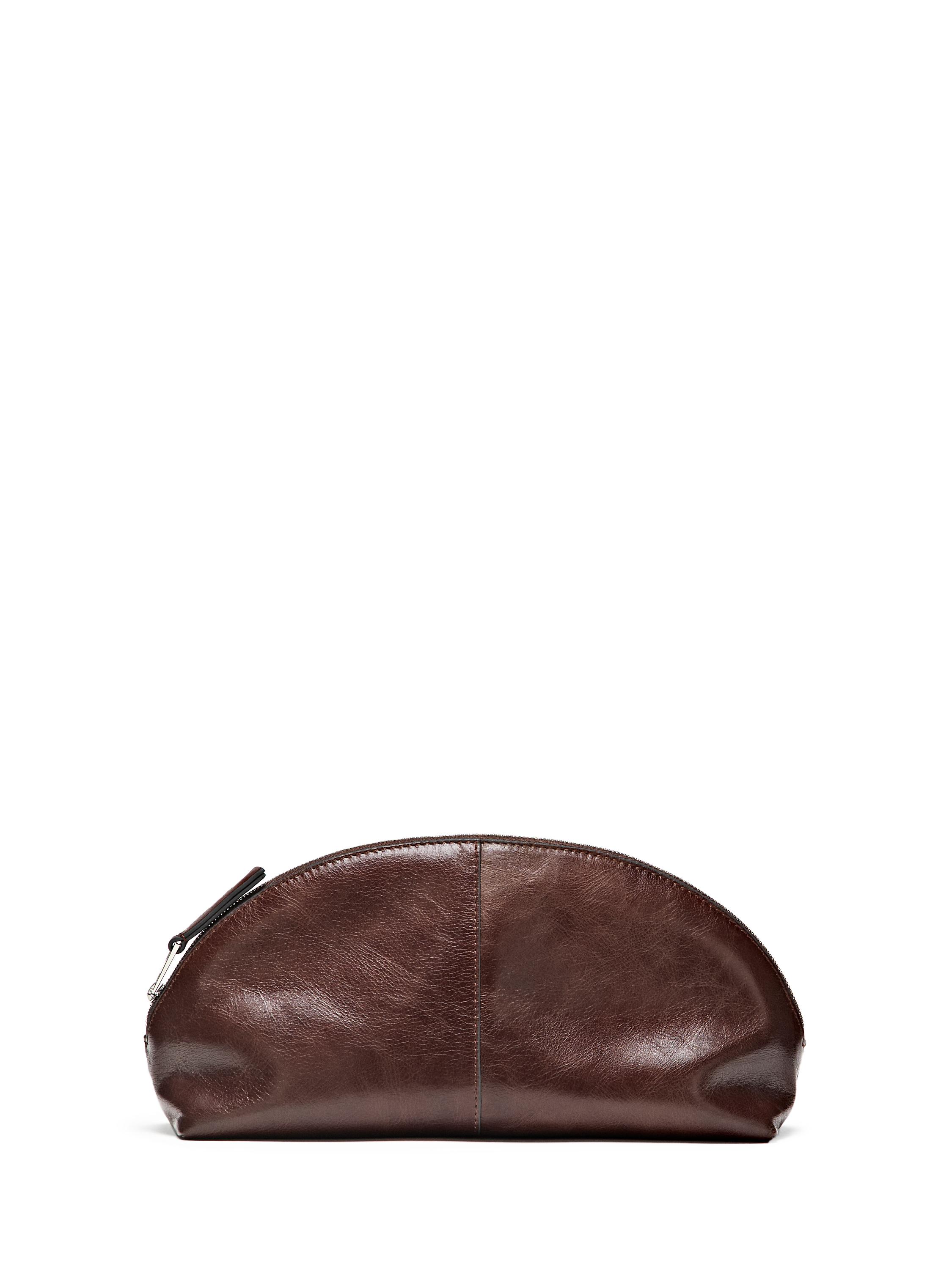 Nappa leather toiletry bag — BROWN