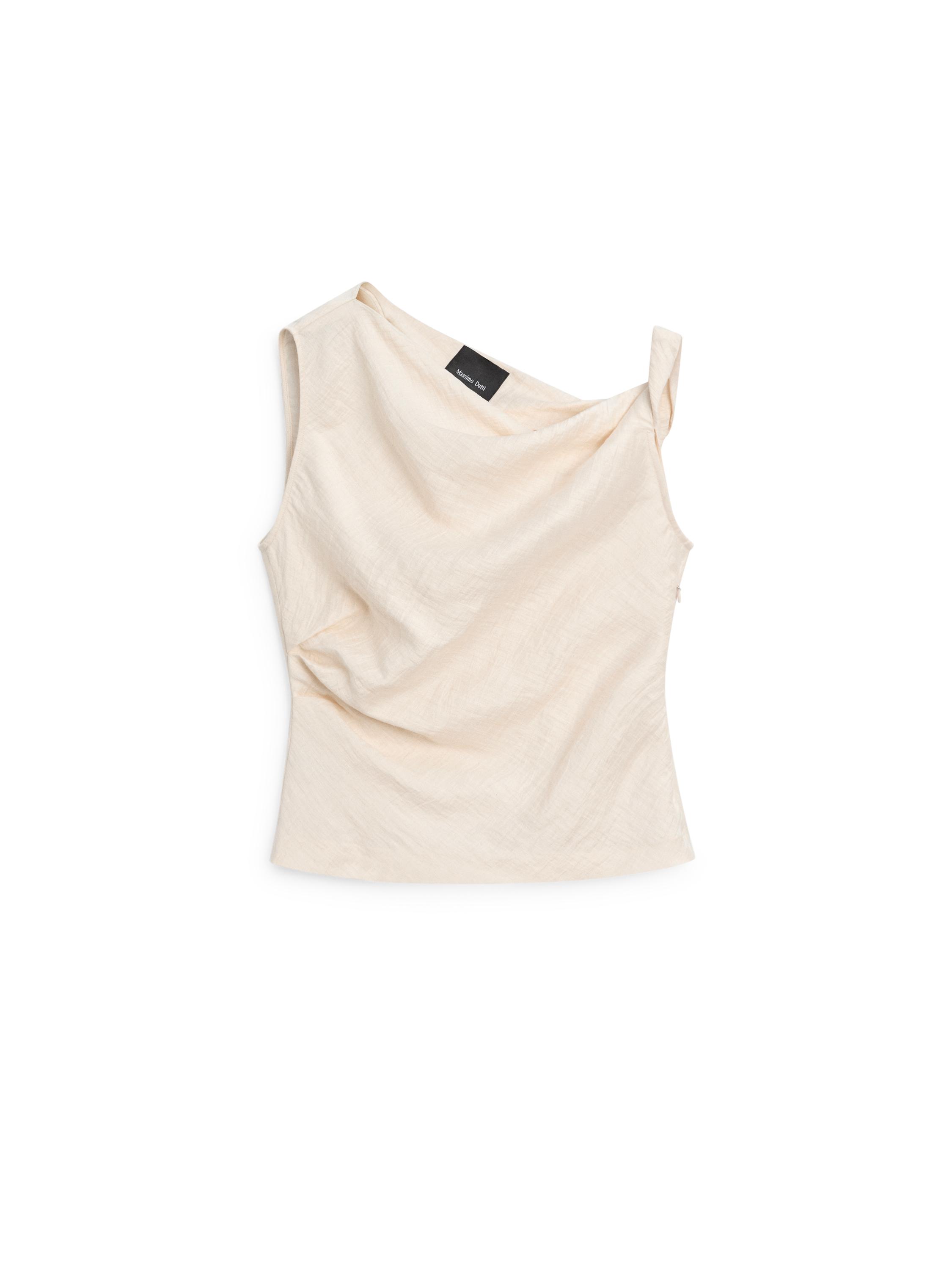Asymmetric top with knot detail — BEIGE