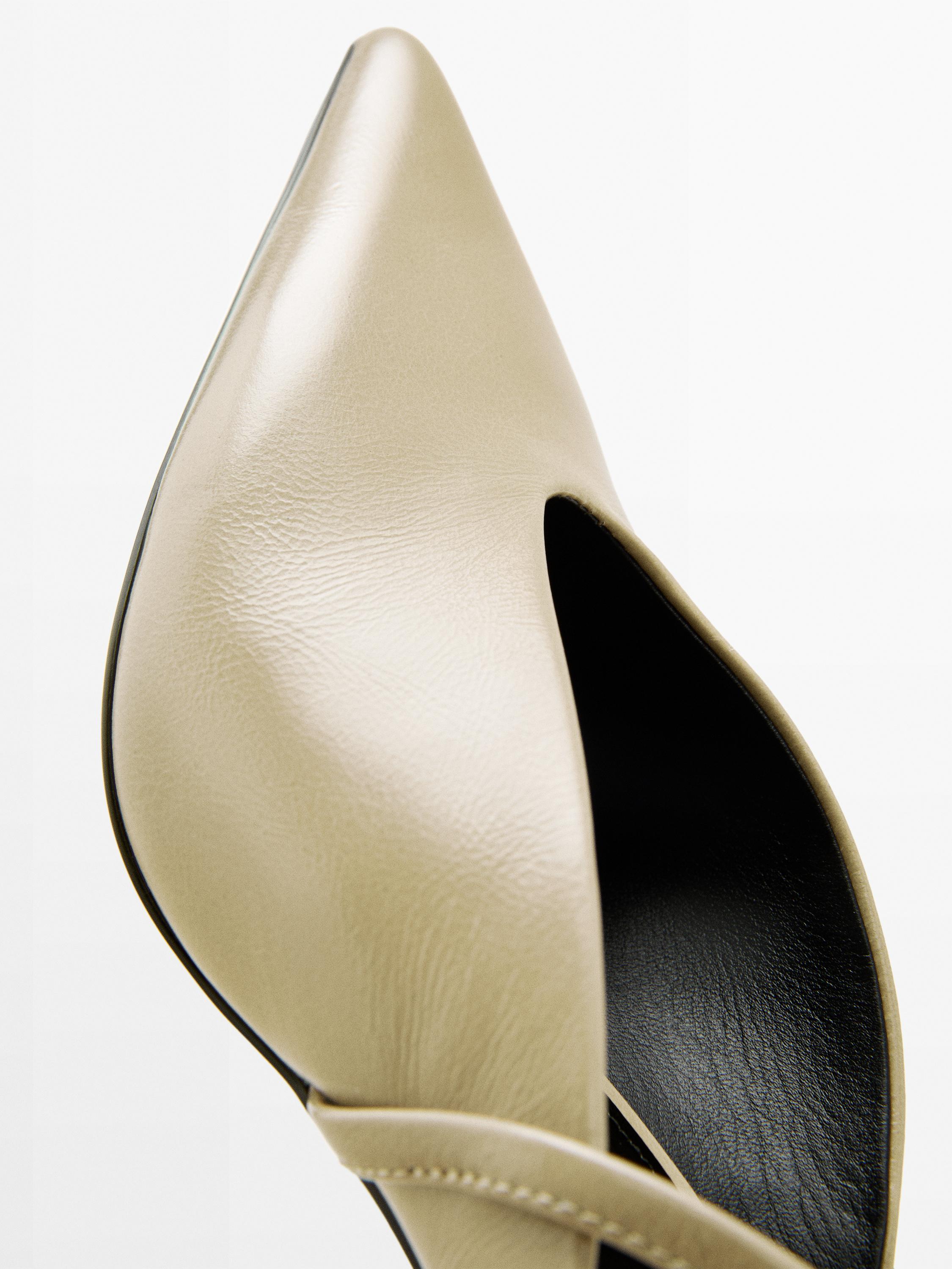 High-heel slingback shoes — CREAM