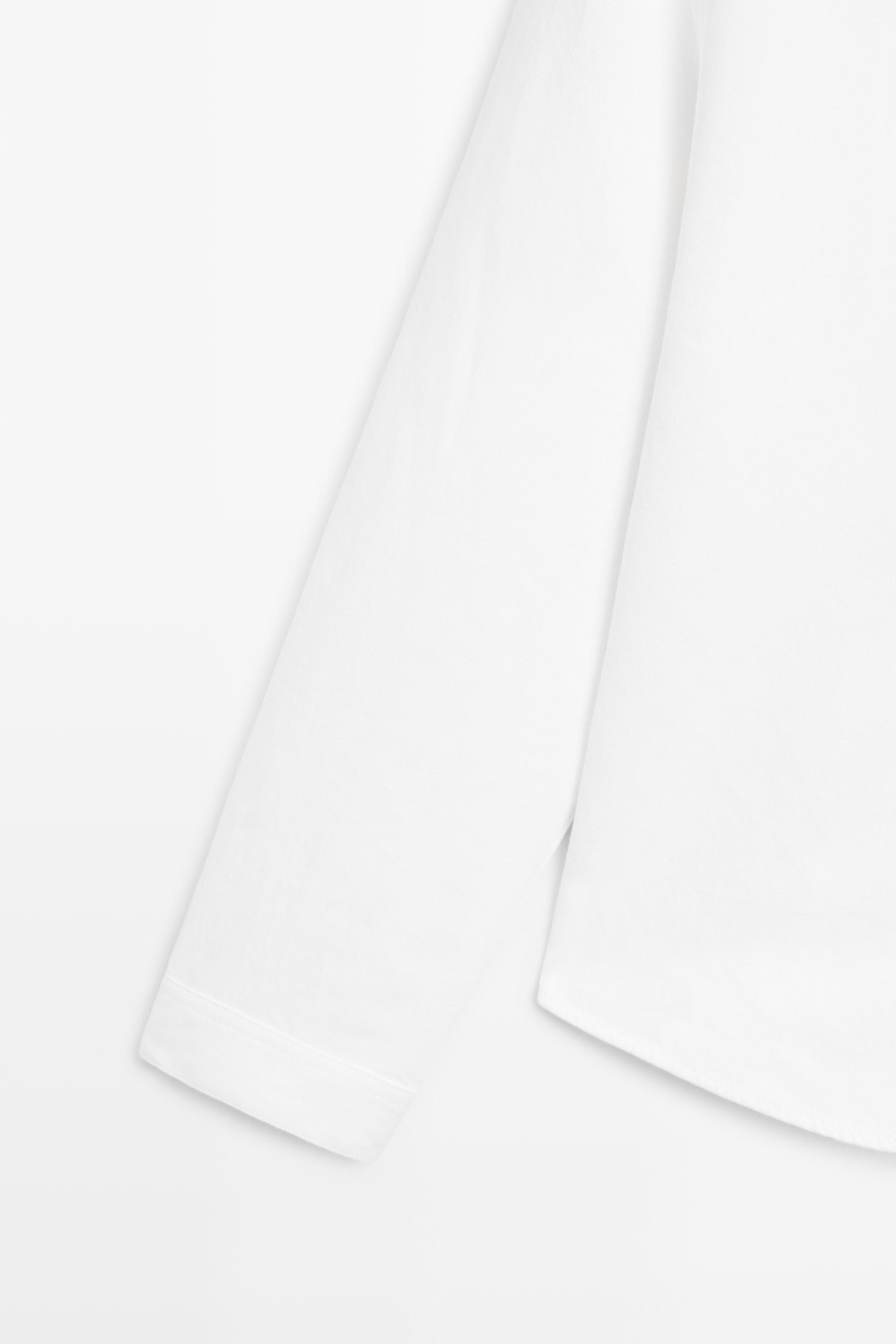 Cotton and linen blend shirt with shoulder detail — Off white