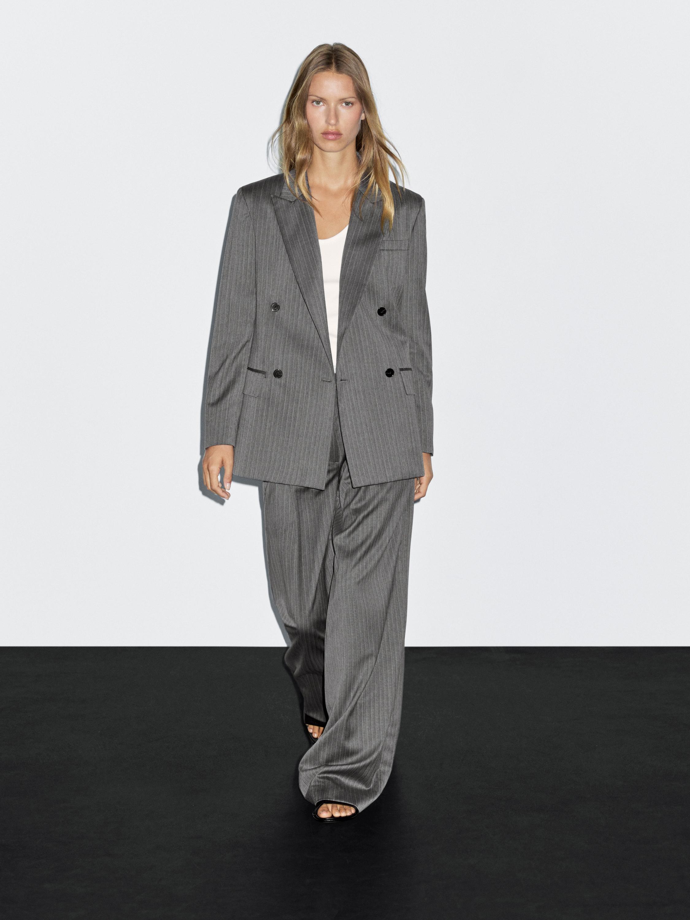 100% wool pinstripe blazer