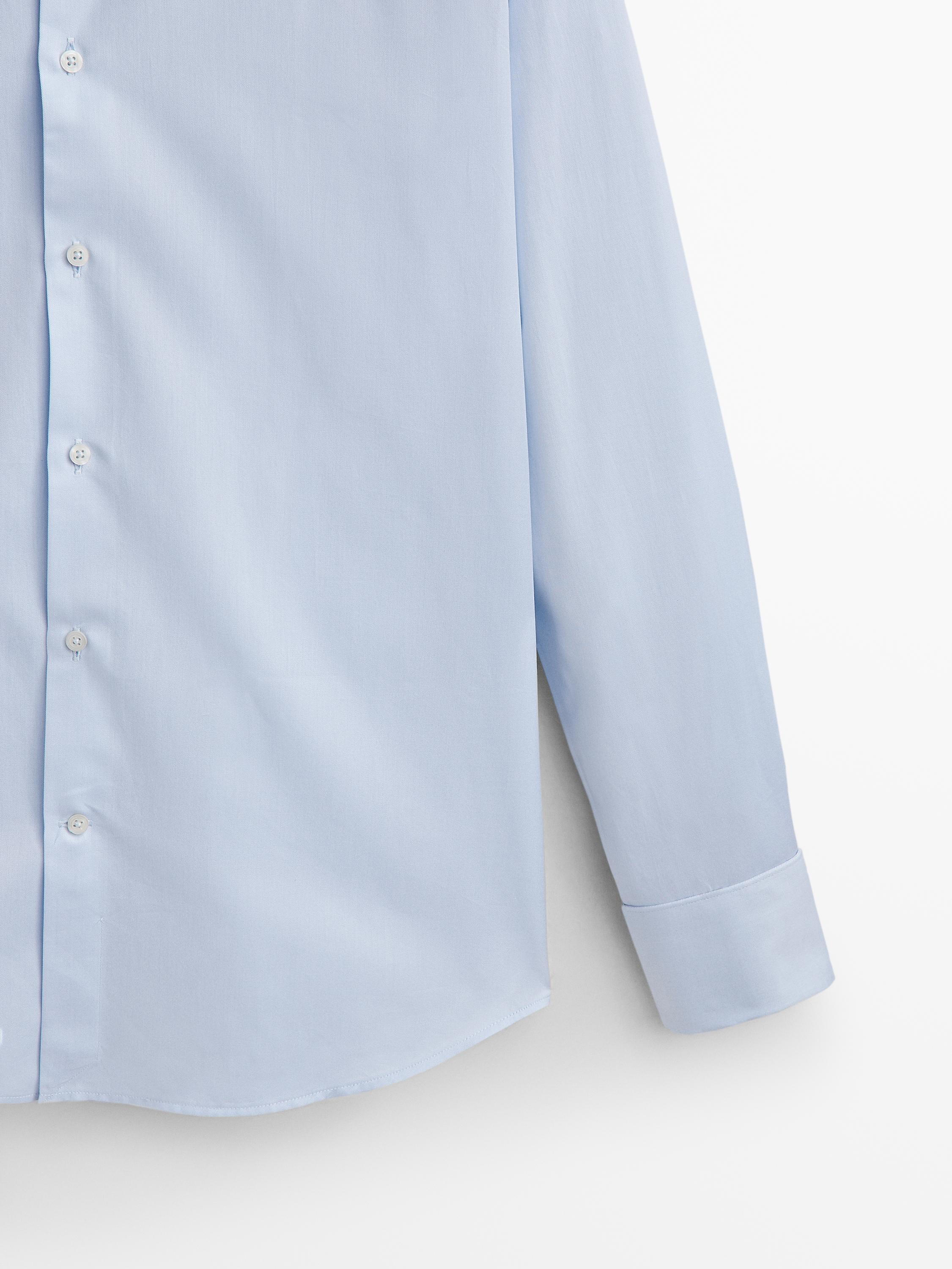 Slim fit cotton shirt with double cuffs