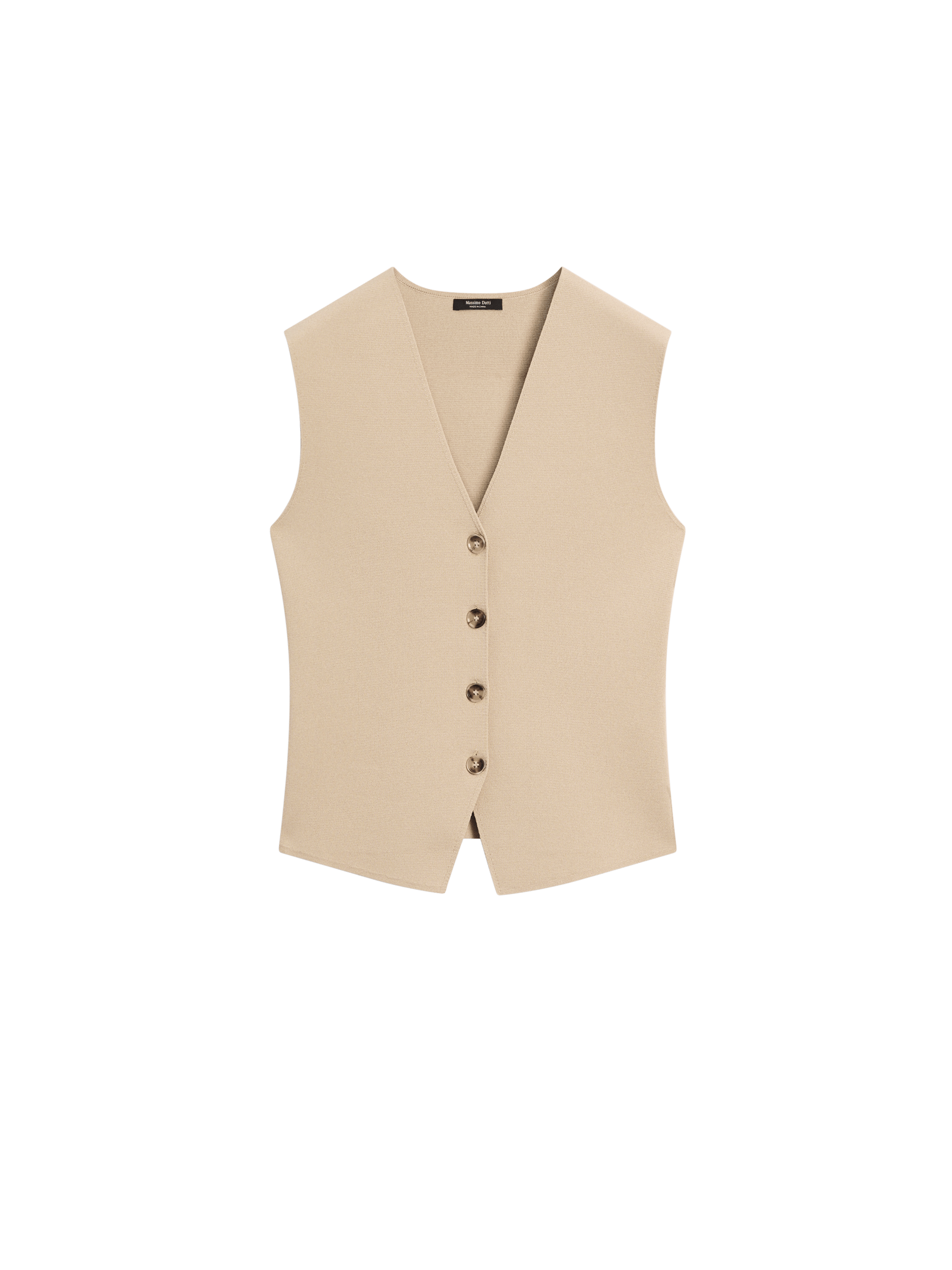 Massimo Dutti Düğme detaylı triko yelek görsel 6
