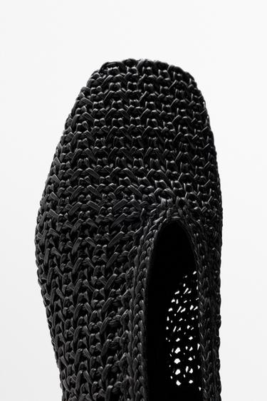 Braided leather heel shoes — BLACK 7