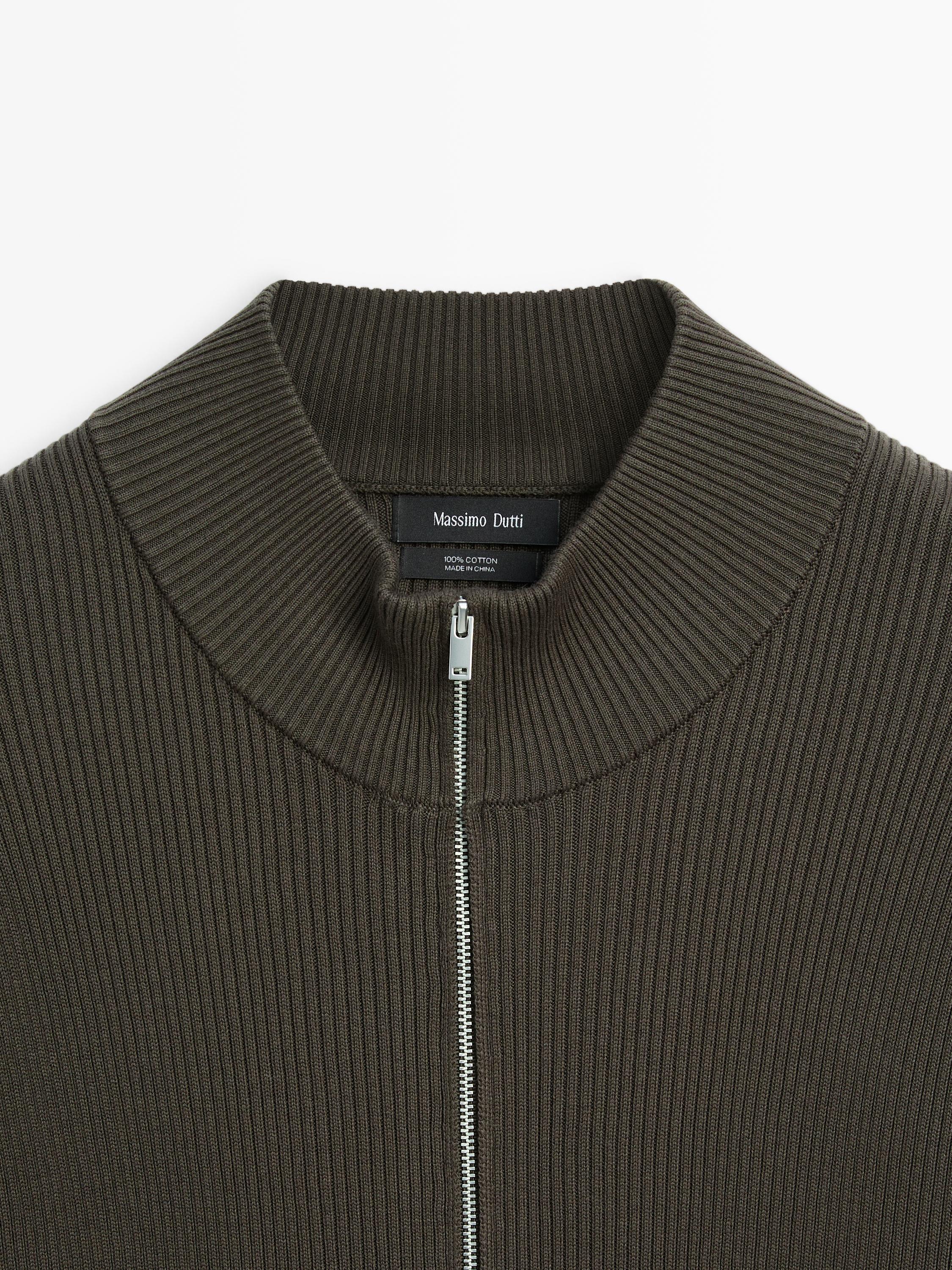 100% cotton zip cardigan