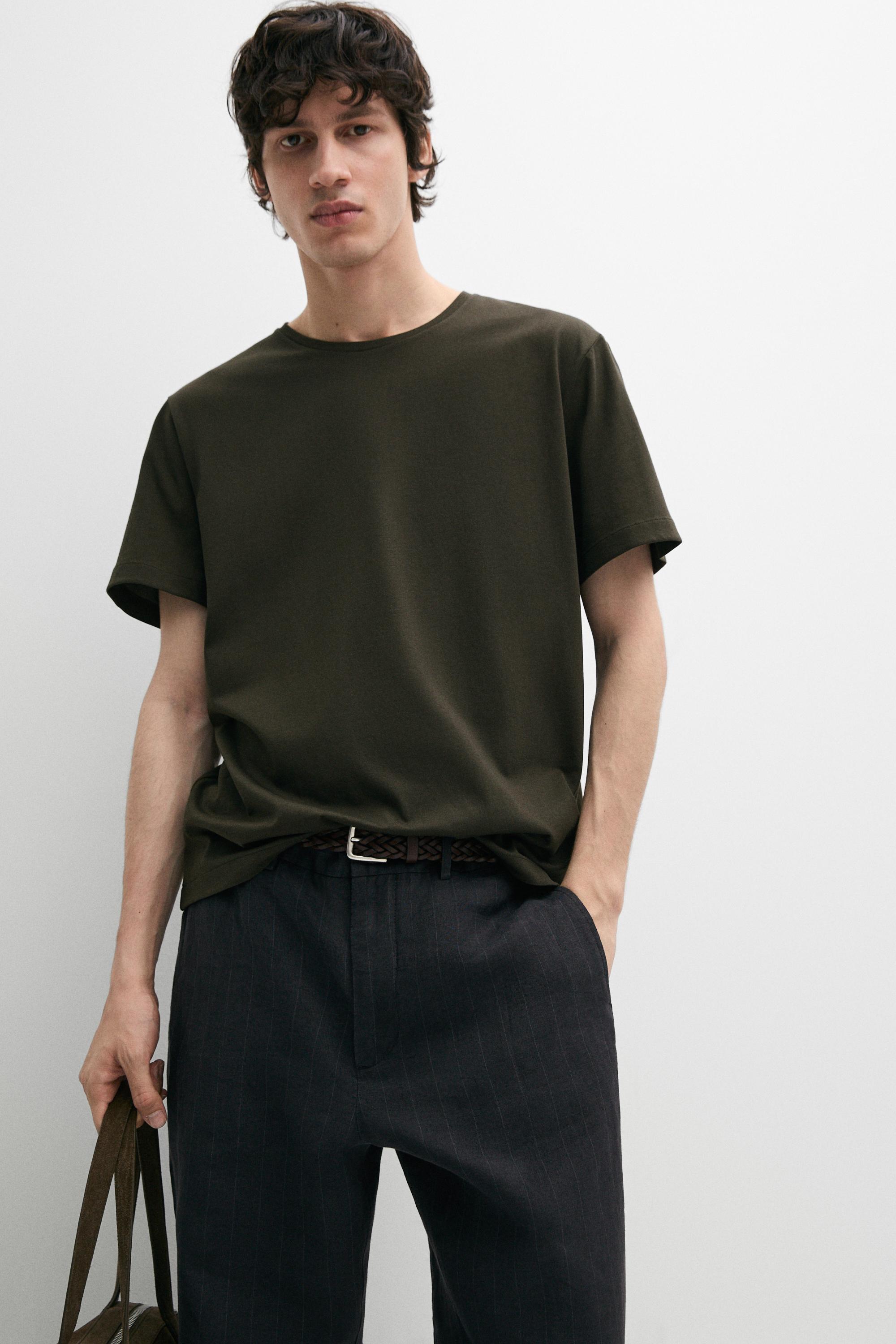 100% cotton short-sleeve T-shirt — DARK GREEN