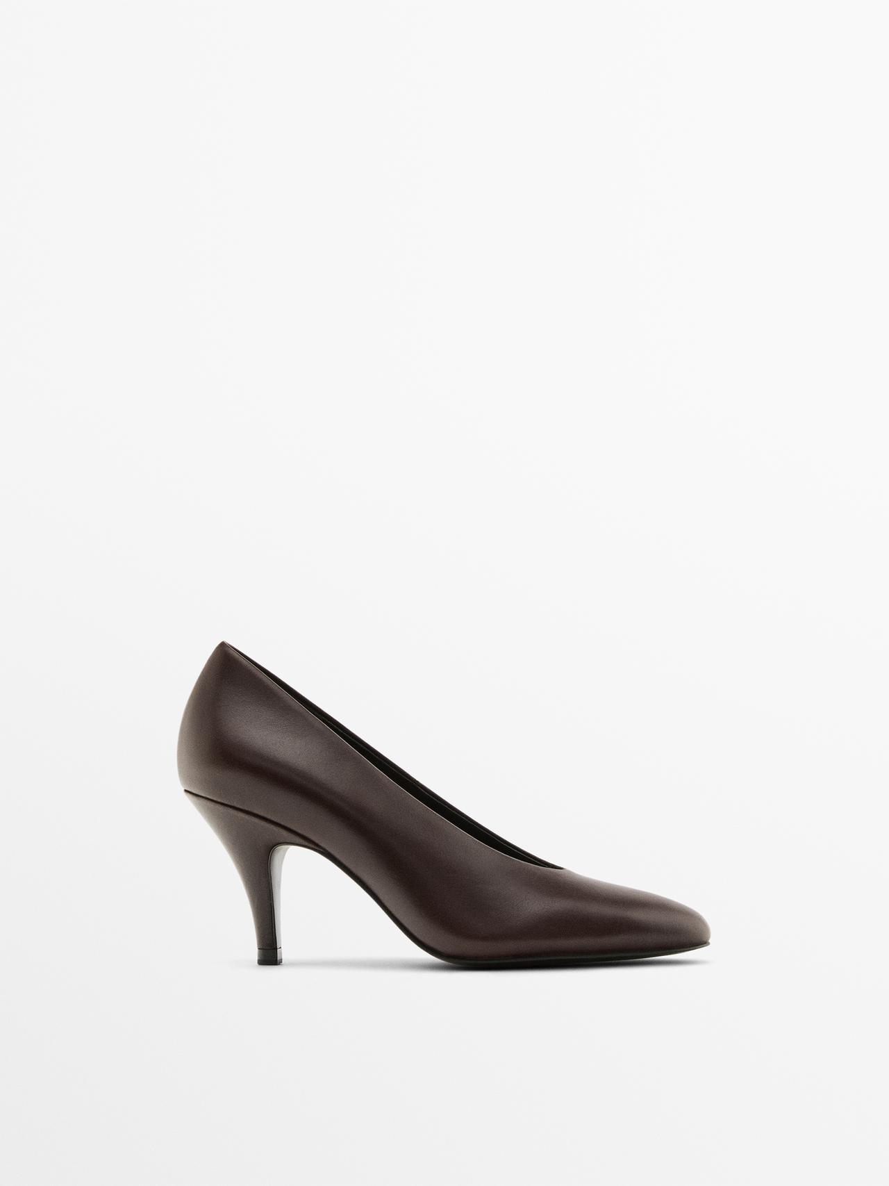 Massimo Dutti - Dame - Højhælede Sko - Brun - 38