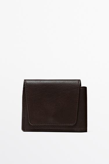 Flap nappa leather wallet — BROWN 1