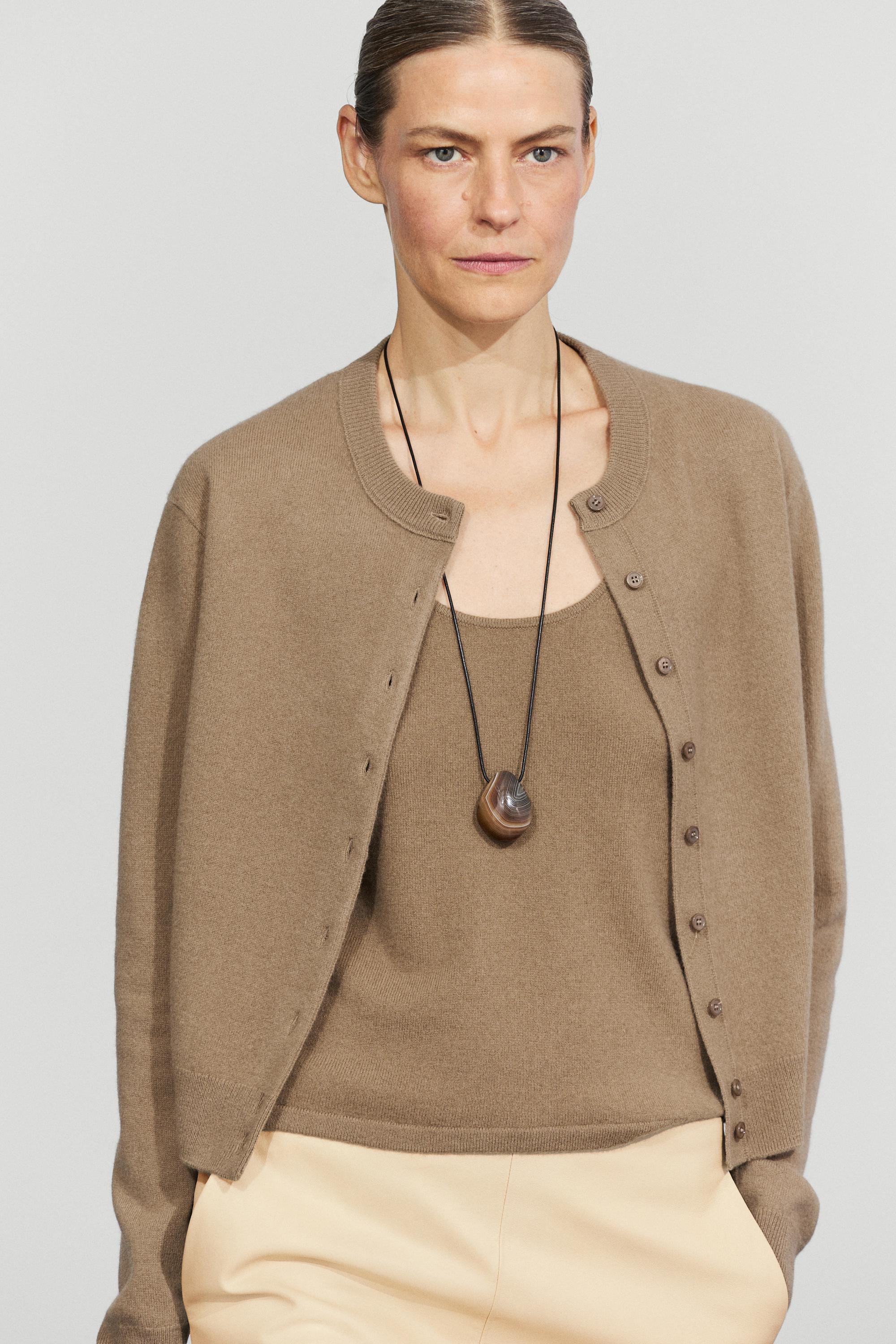 Button-detail knit cardigan