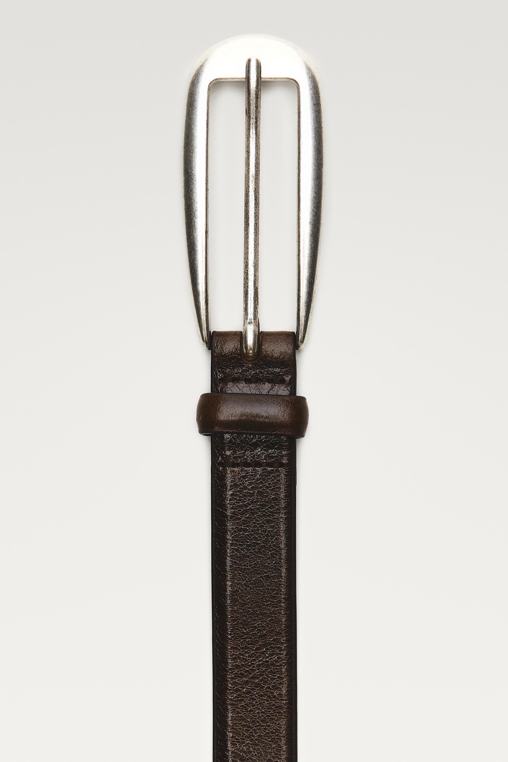 Ceinture en cuir nappa à boucle arrondie