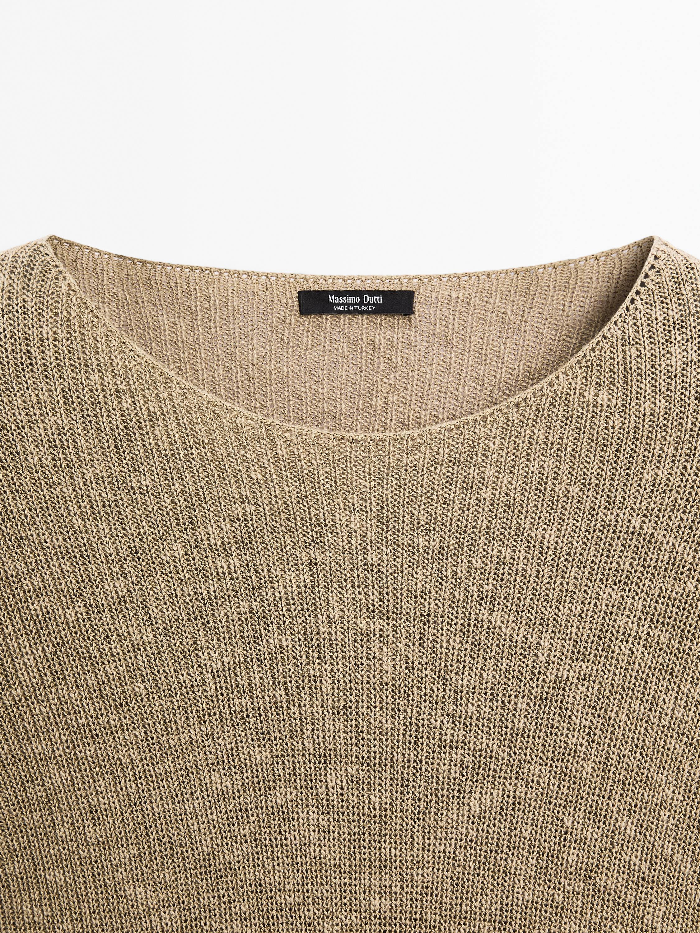 Cotton blend knit sweater