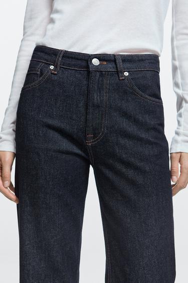 High-waist cropped straight-leg jeans — DARK BLUE 5