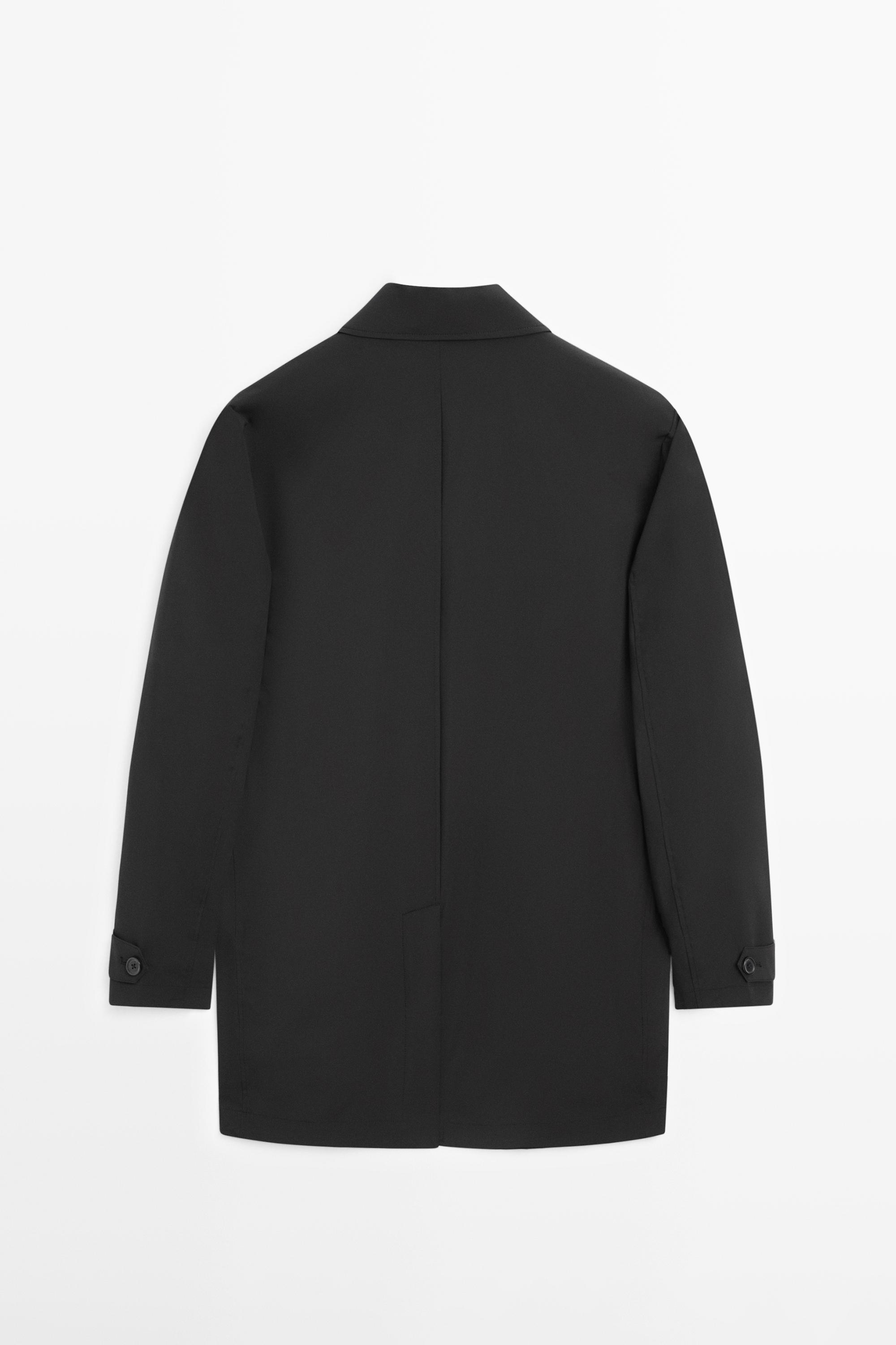 Lightweight technical fabric parka — BLACK