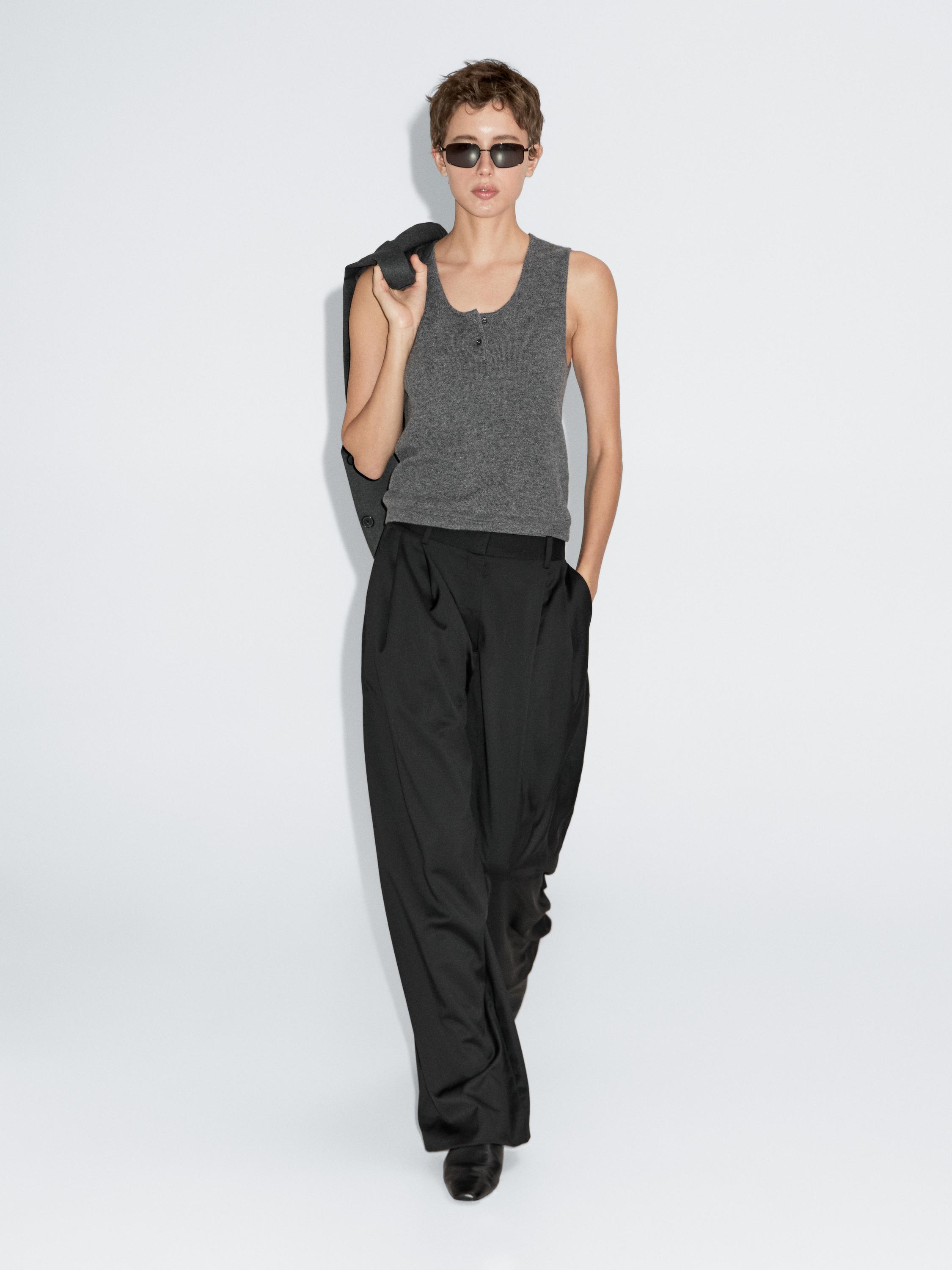 Knit top with button details