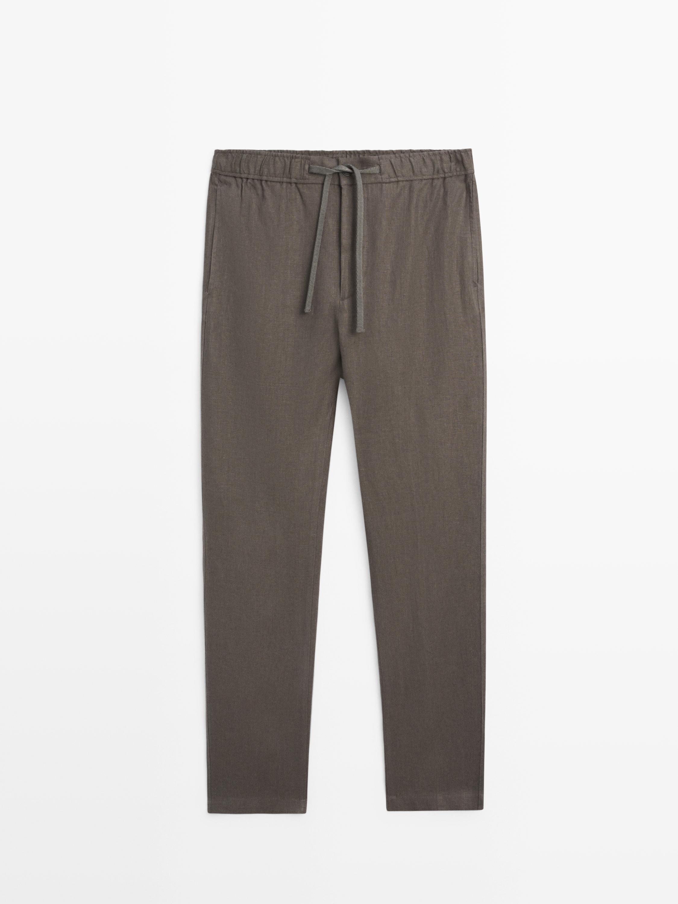 Linen jogger fit pants