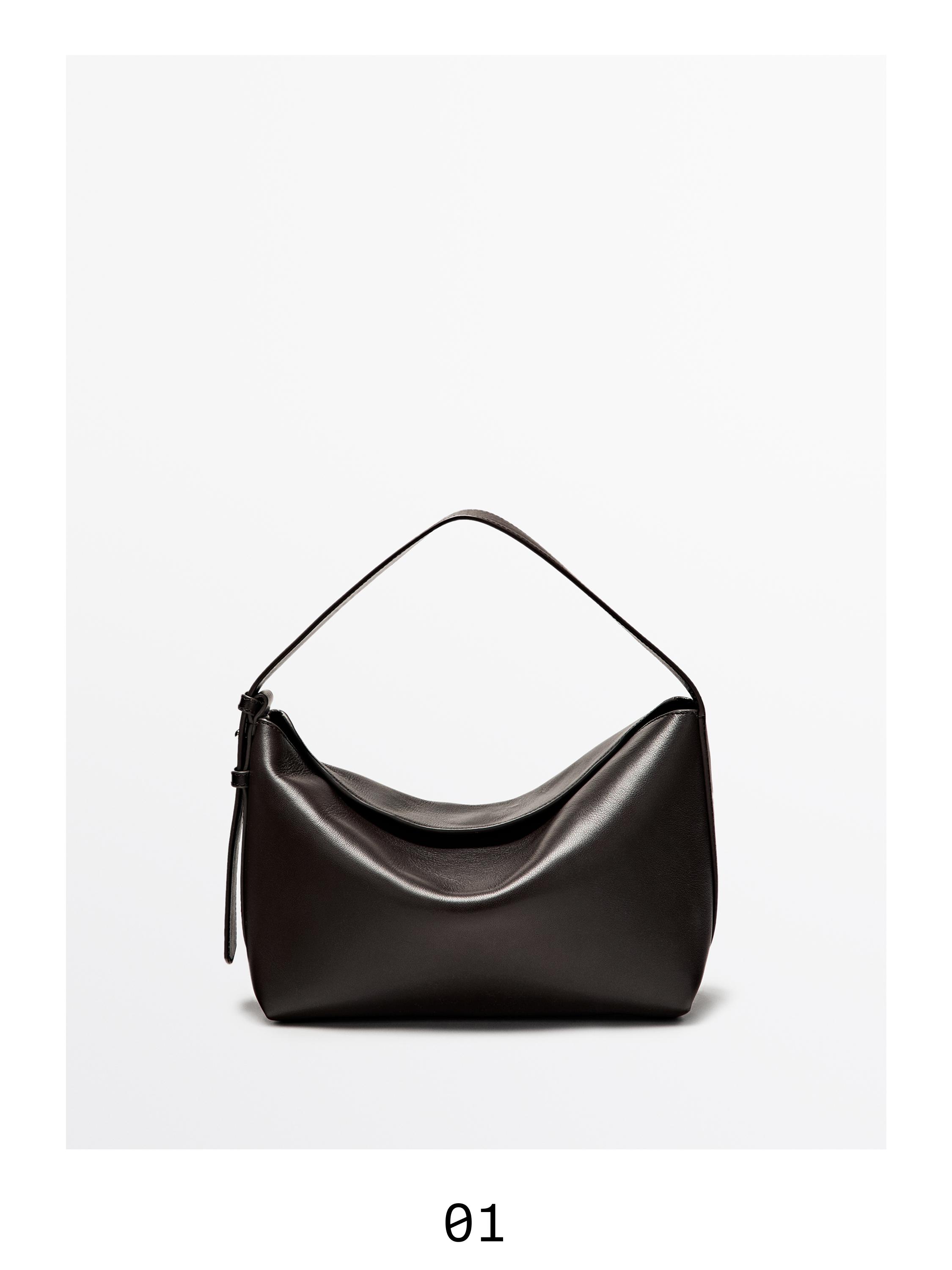 Small nappa leather shoulder bag — BROWN