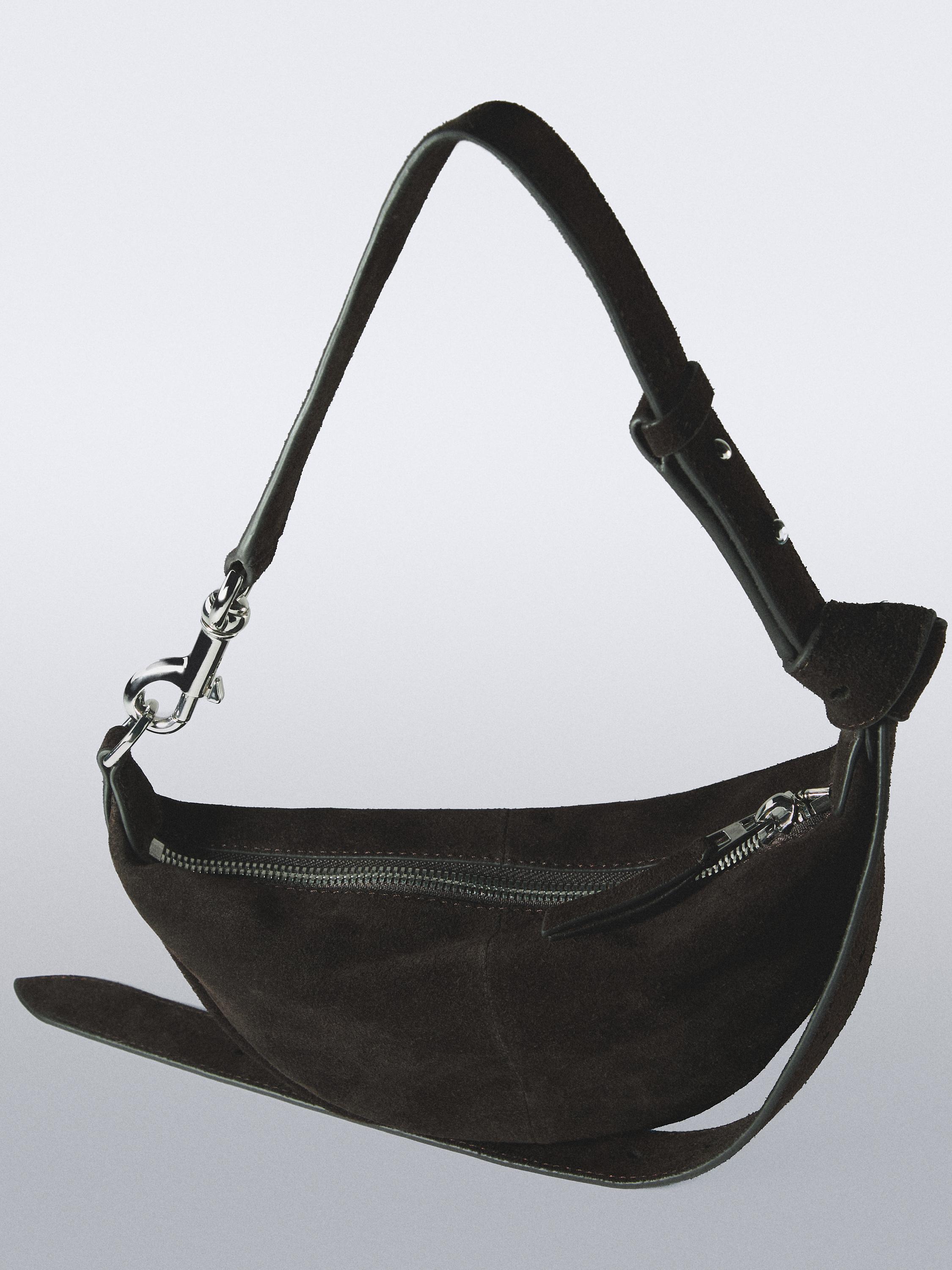 Мини-сумка из замши с плечевым ремнем