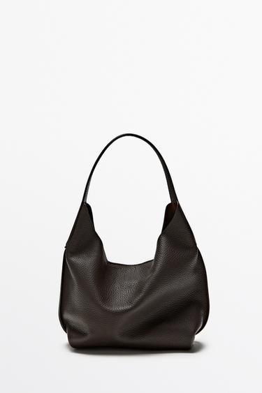 Nappa leather mini shoulder bag — BROWN 2