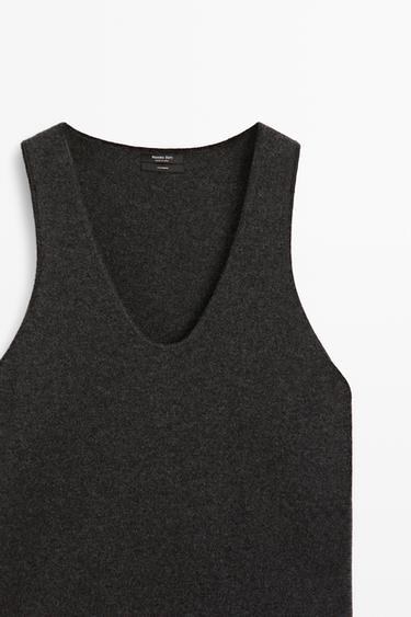 100% Cashmere Knit Top — GREY 7