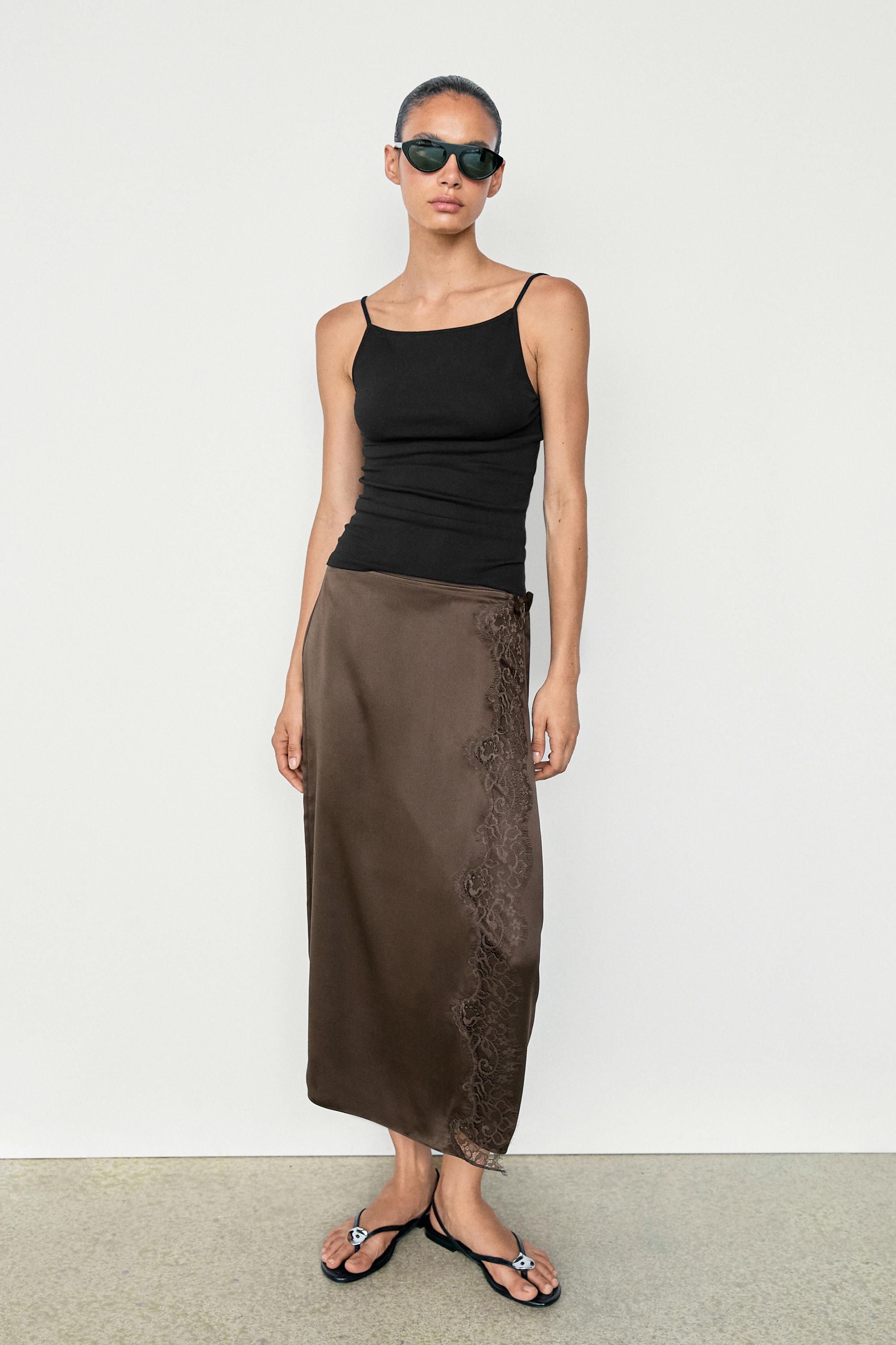 Cotton blend camisole top — BLACK