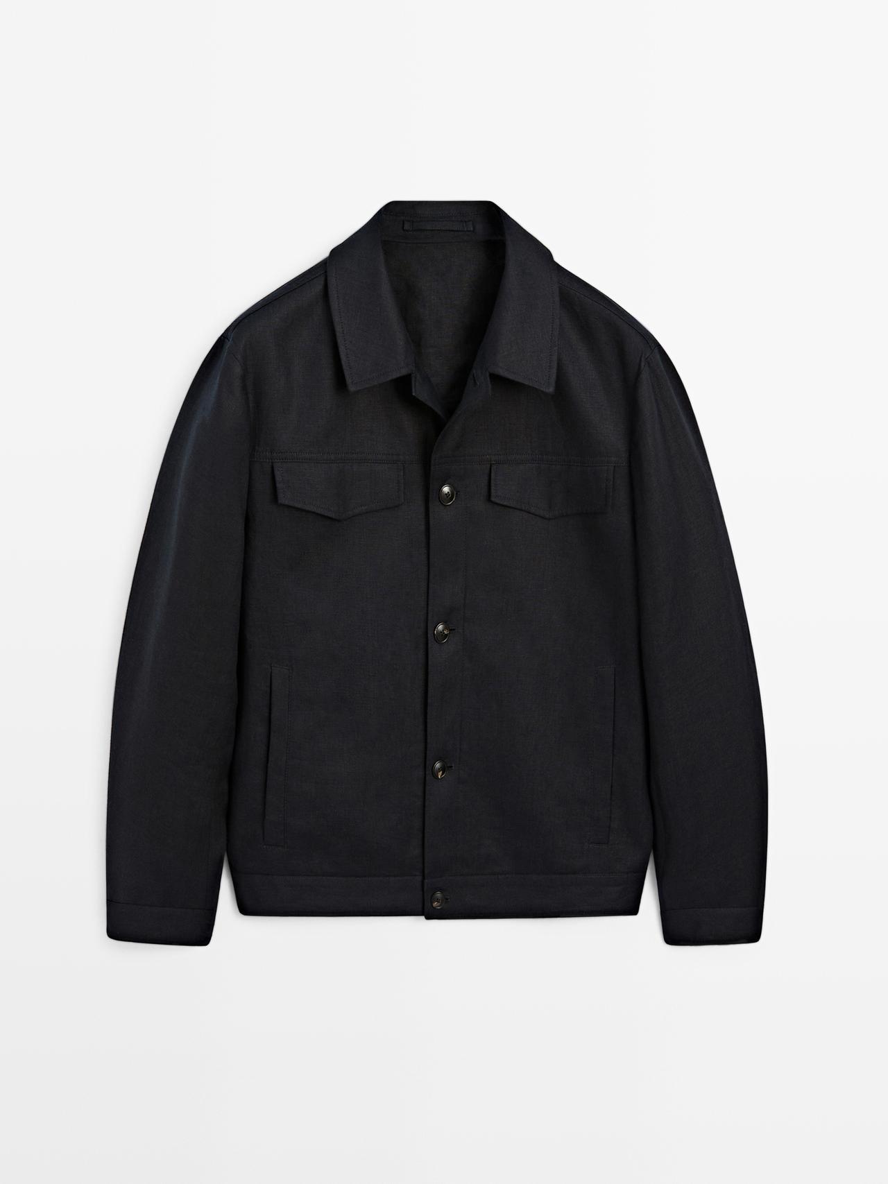 Massimo Dutti - Heren - 100% Linnen Total Look Jack - Marineblauw - M