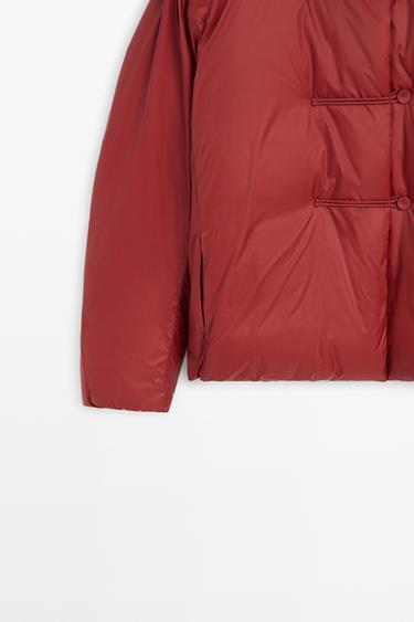 Down jacket with toggle detail — DARK PINK 7