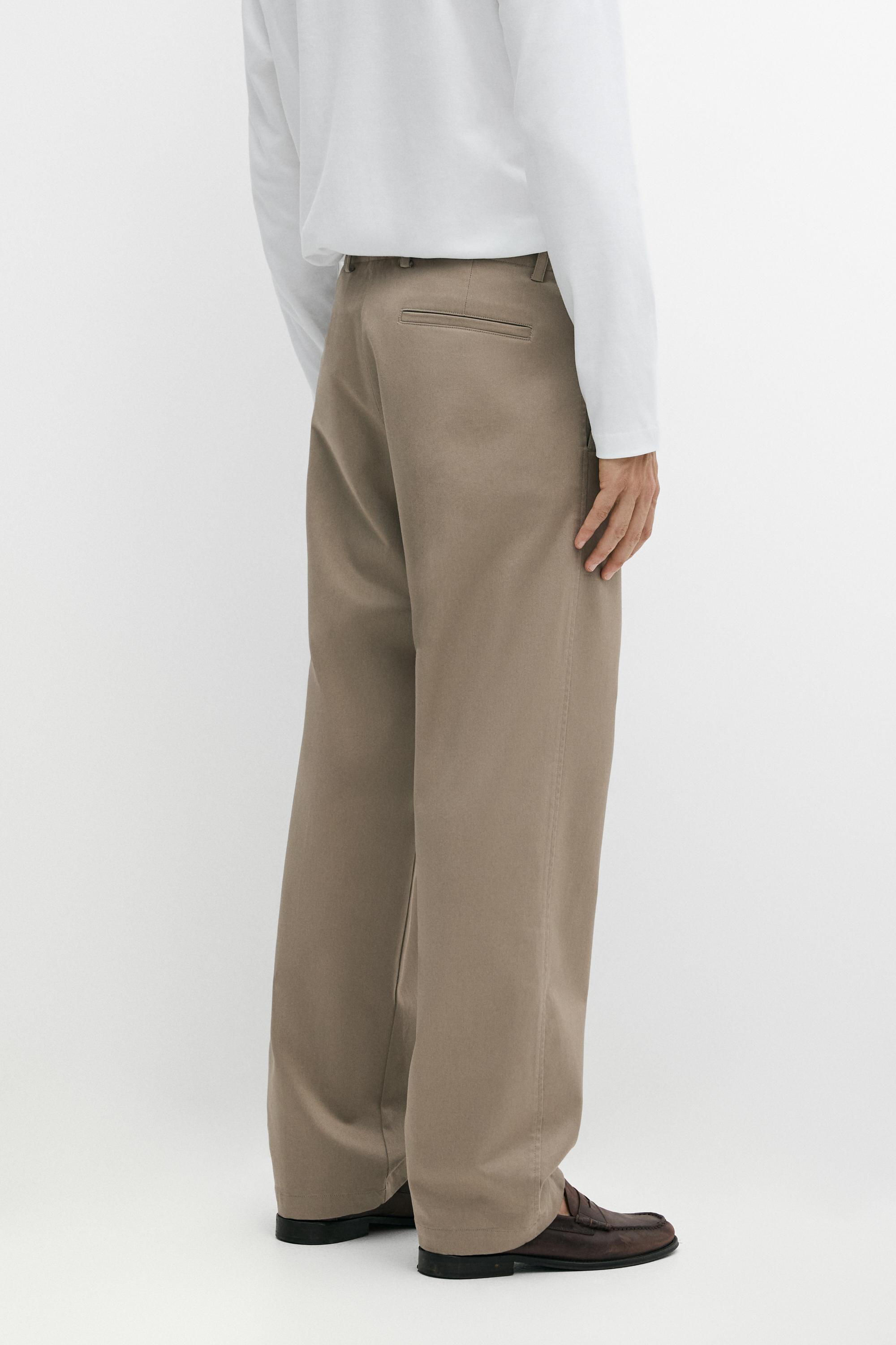 Cotton blend straight-leg pants — MINK