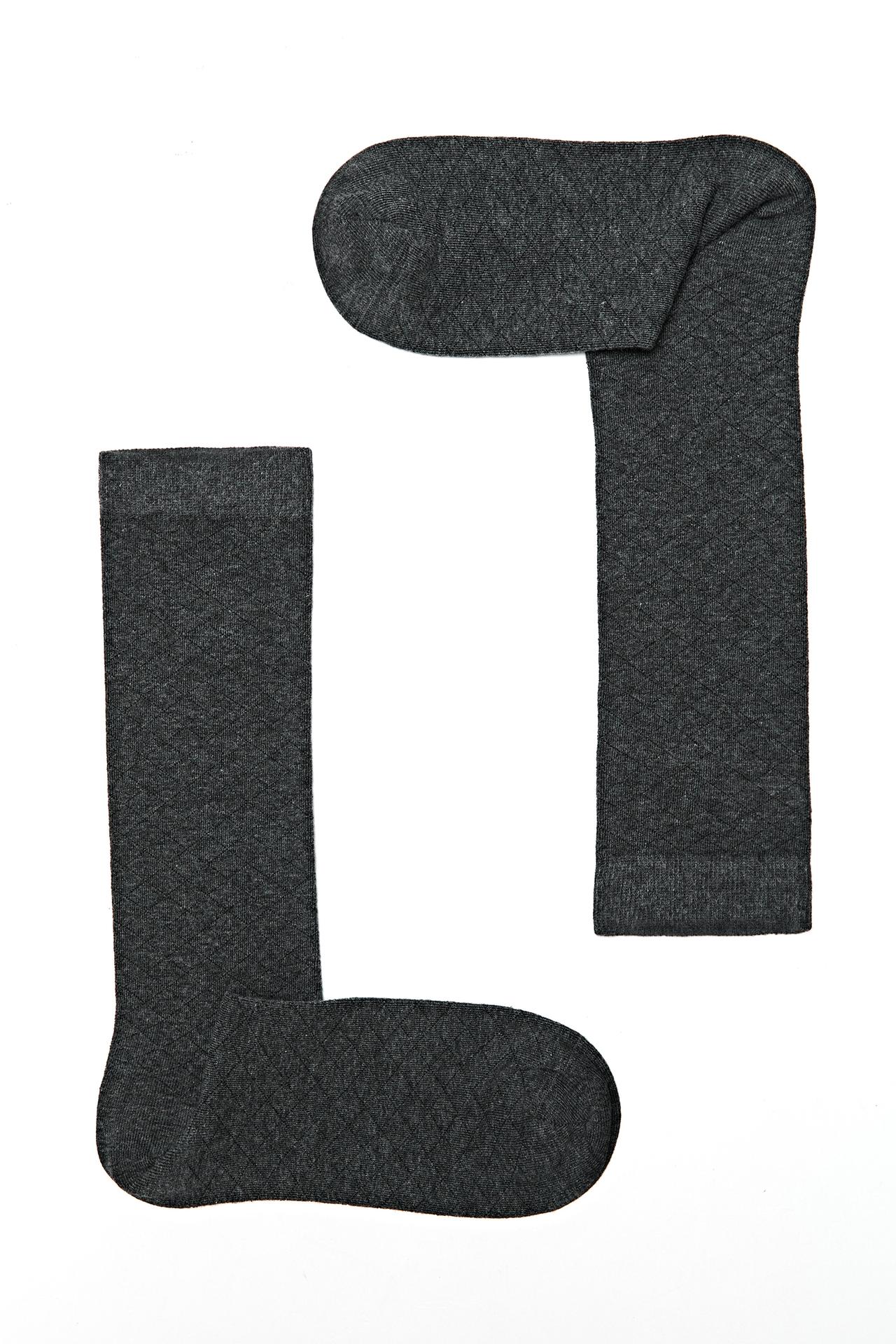 Cotton blend diamond socks — GREY