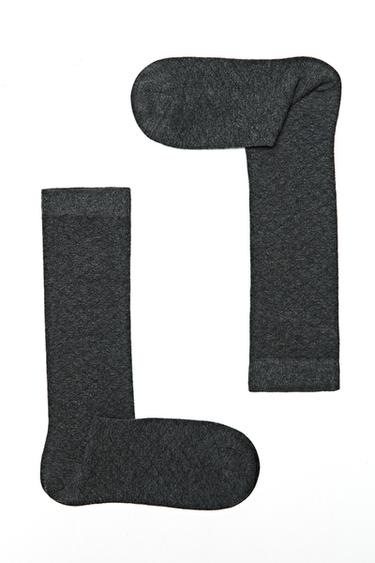 Cotton blend diamond socks — GREY 5