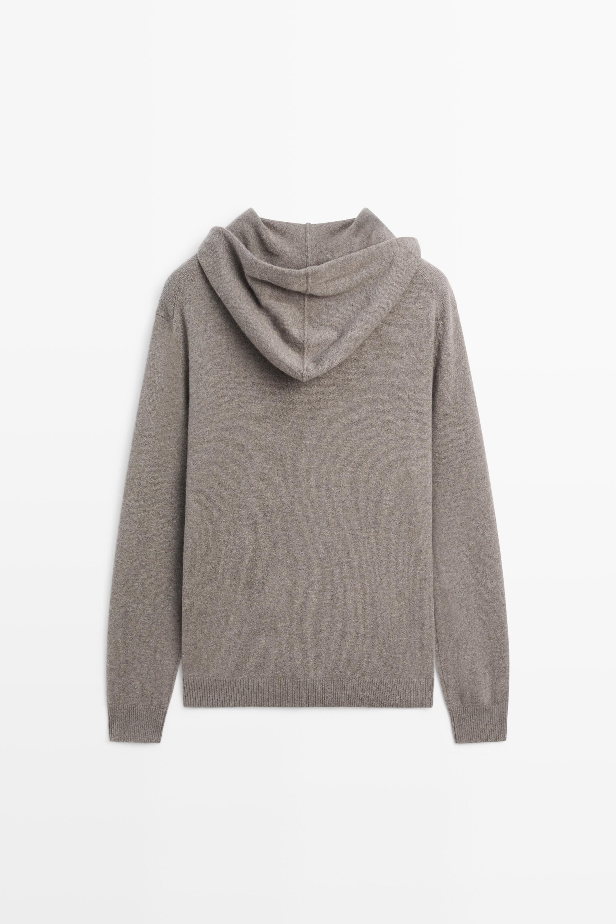 Cardigan en maille à capuche 100 % cachemire