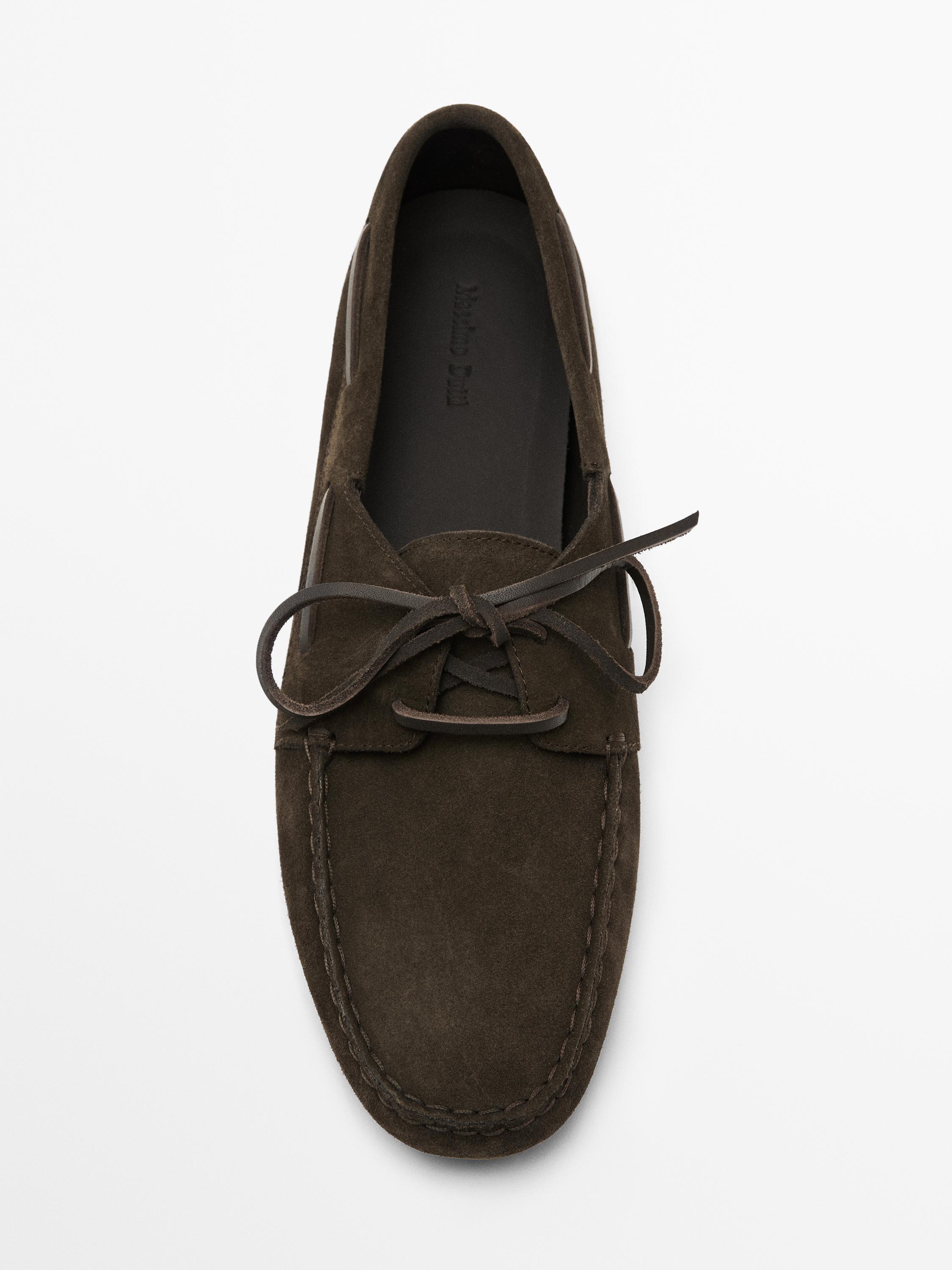 Topánky v námorníckom štýle z brúsenej kože jemné na dotyk