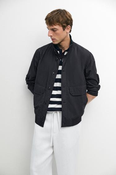 Bomber jacket with pocket details — DARK NAVY 3