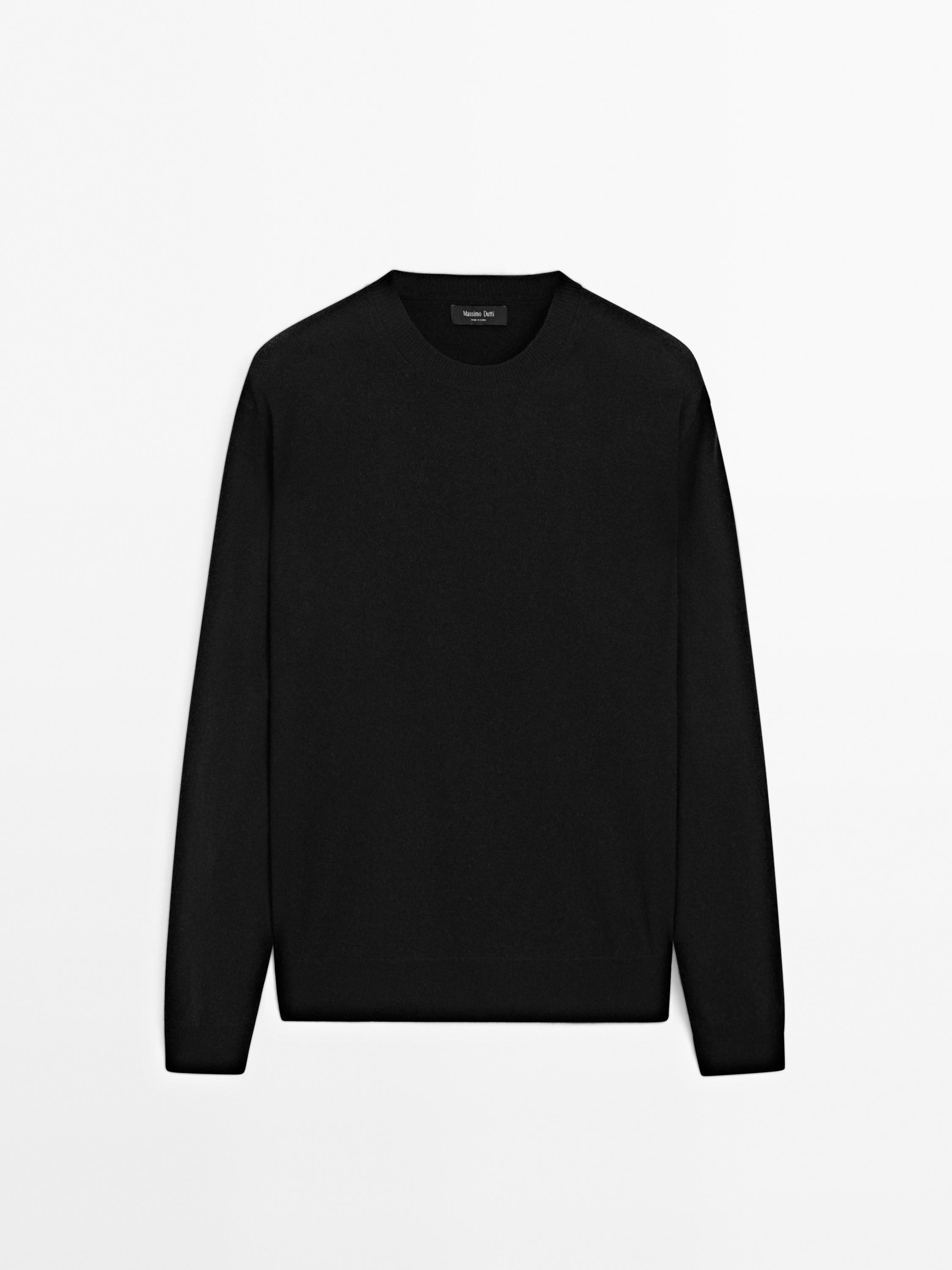 Wool blend crew neck sweater