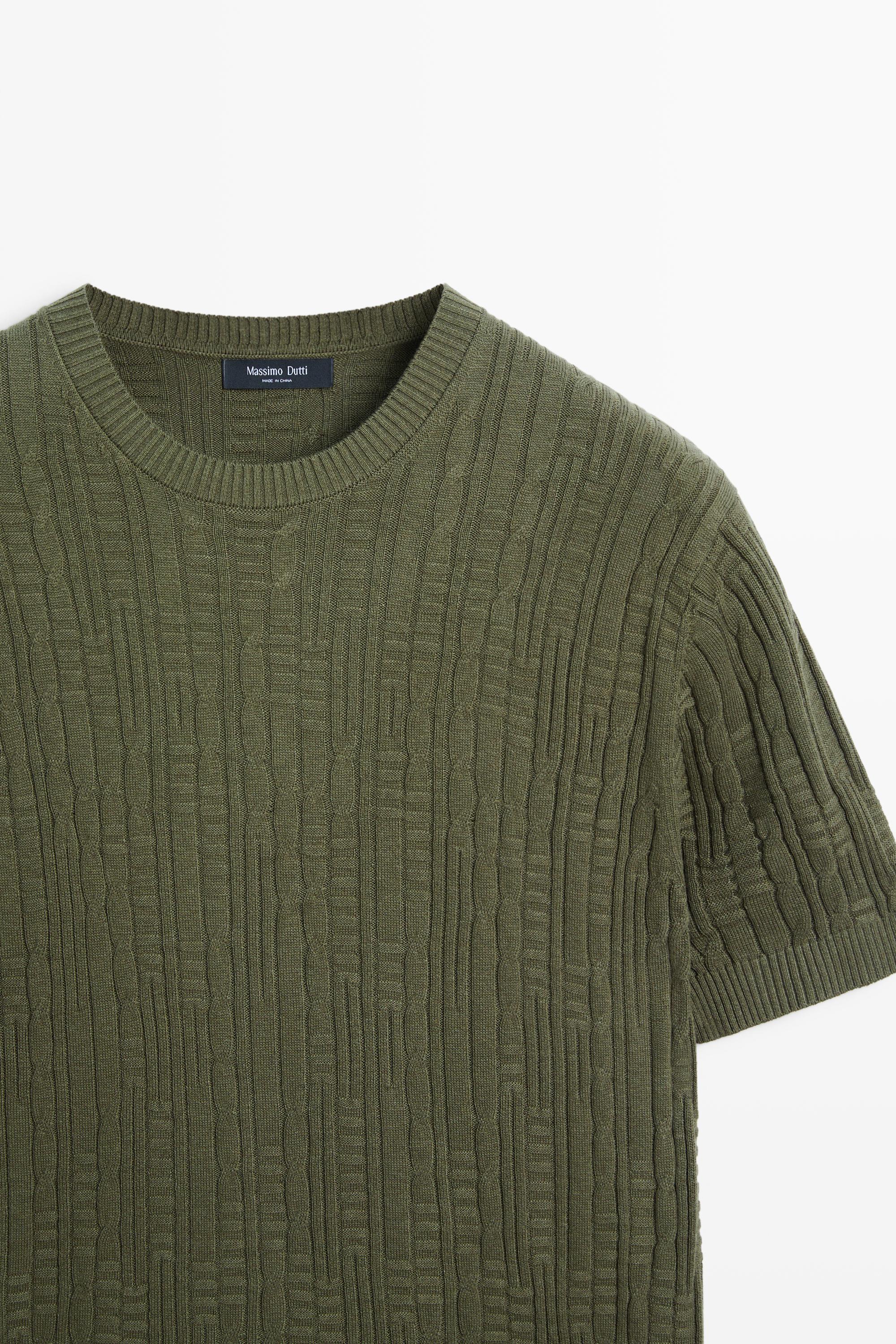 Cotton blend knit sweater — Green