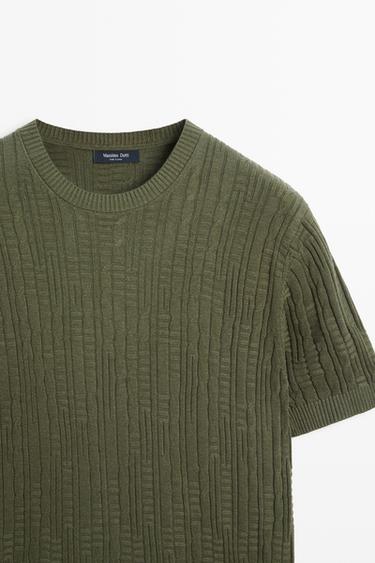 Cotton blend knit sweater — Green 9