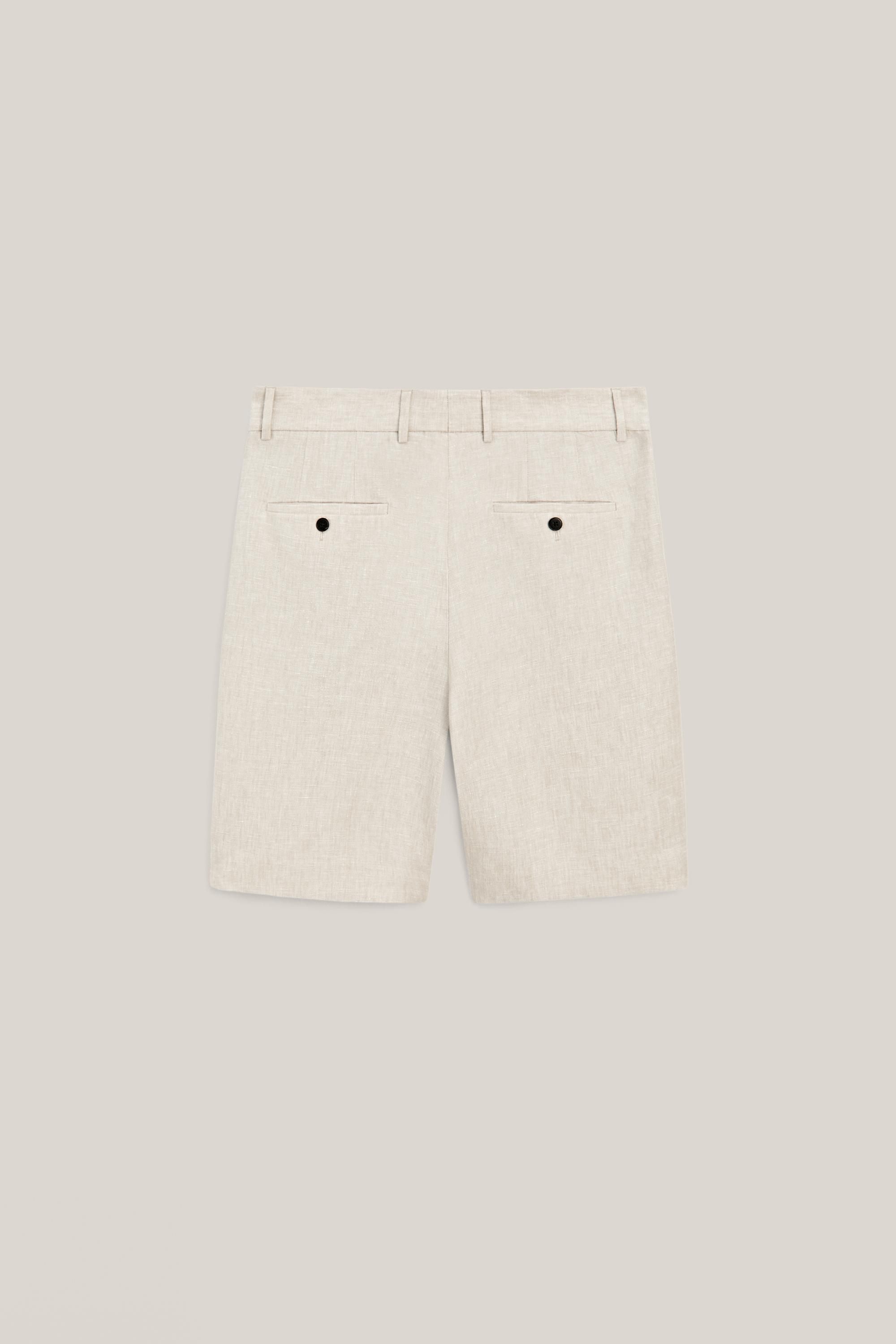 Linen Bermuda shorts with darts - LIMITED EDITION — BEIGE