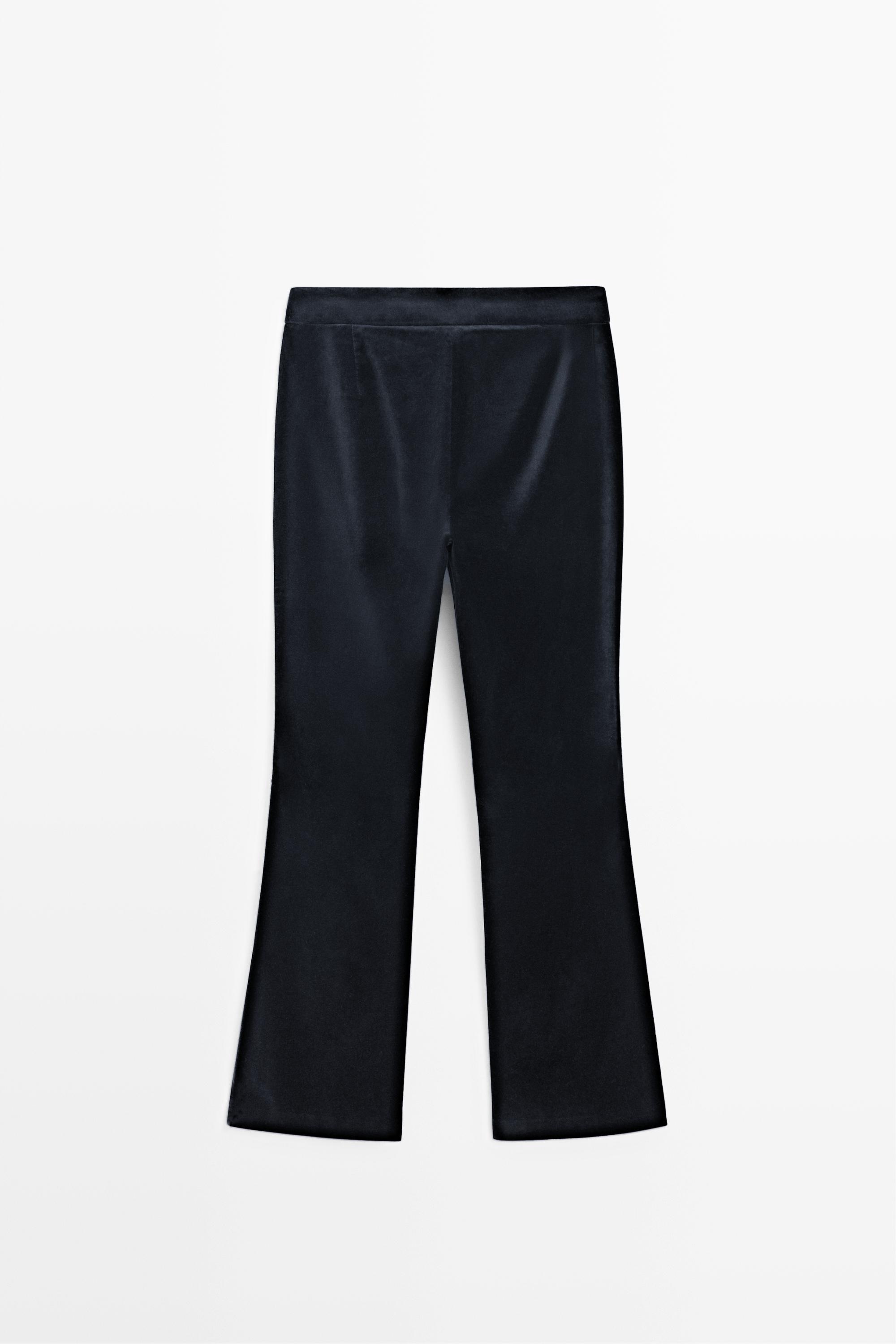 Pantalón skinny flare fit de terciopelo