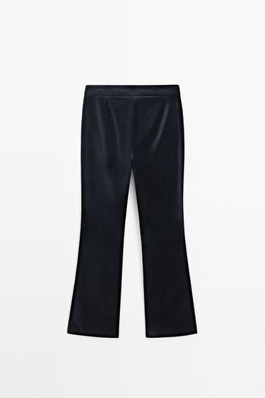 Velvet skinny flare fit pants — Dark Blue 6