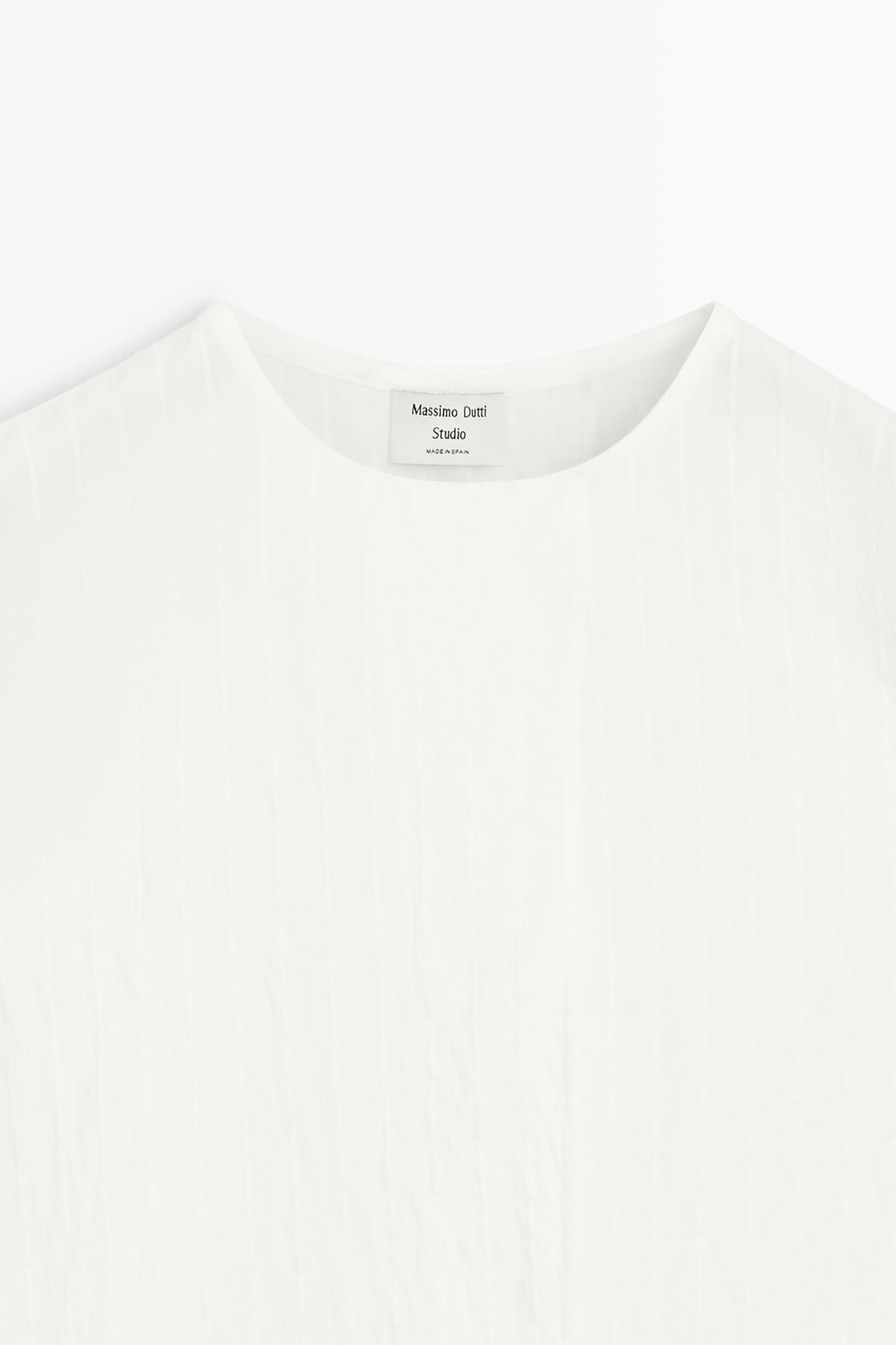 Flowing striped cape top - STUDIO — WHITE