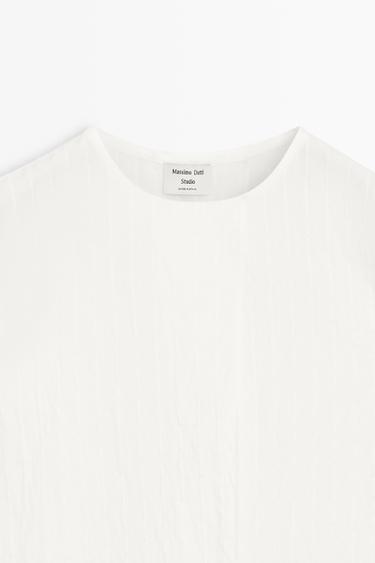 Flowing striped cape top - STUDIO — WHITE 8