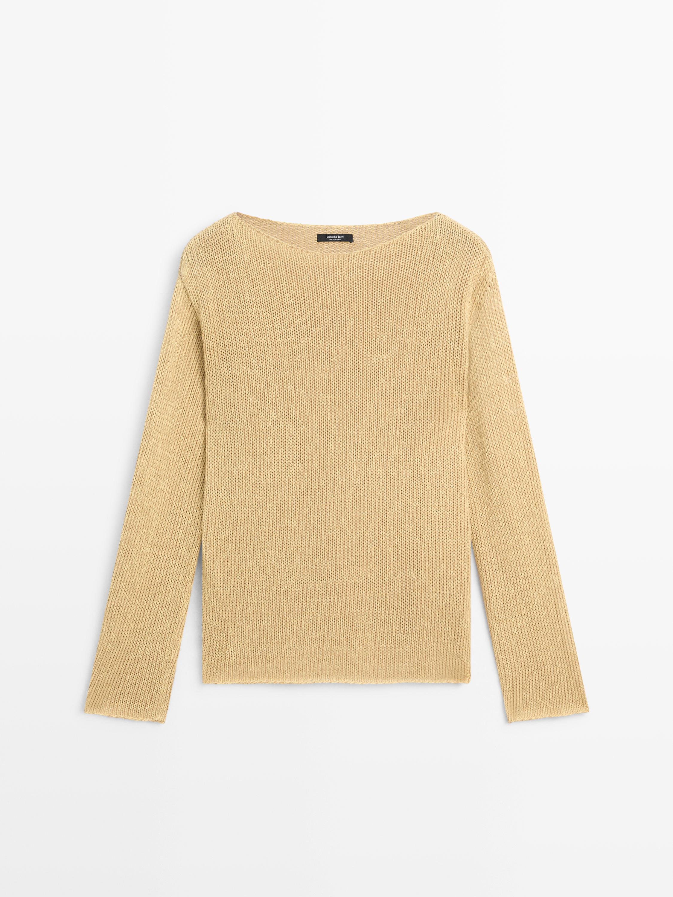 Pull en maille ajourée en coton mélangé