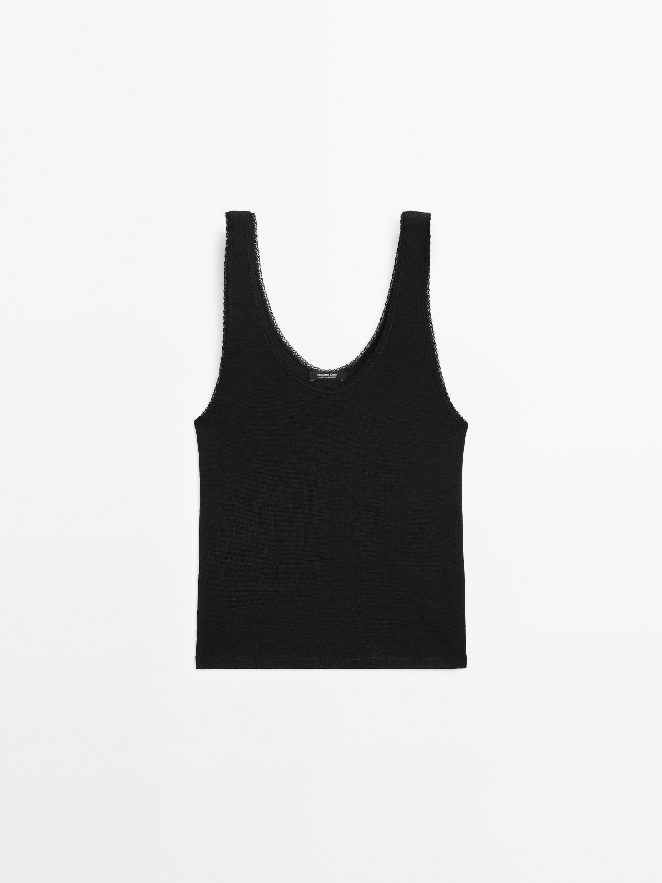 Top with blonde detail cotton blend