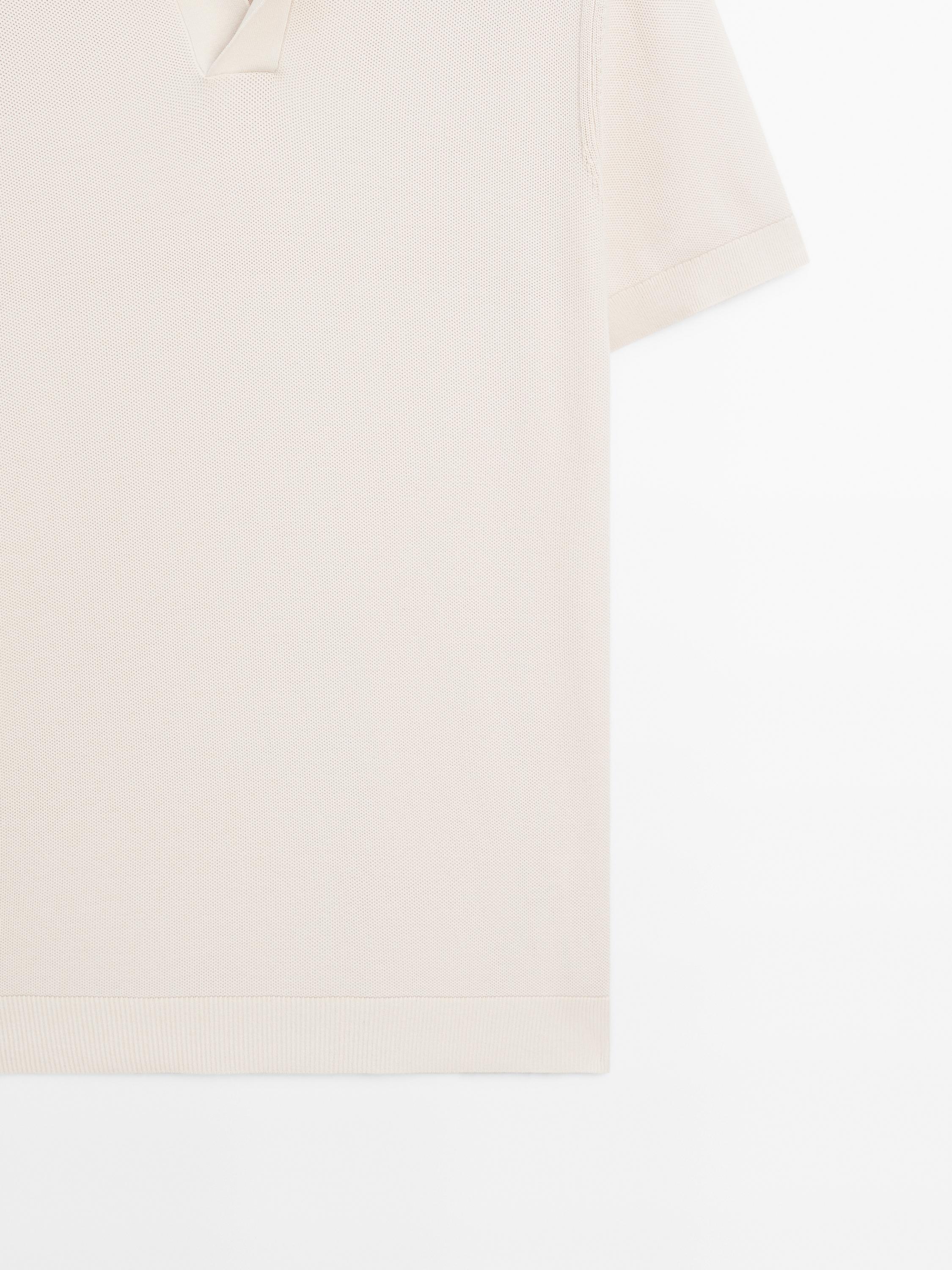 100% cotton knit polo collar sweater