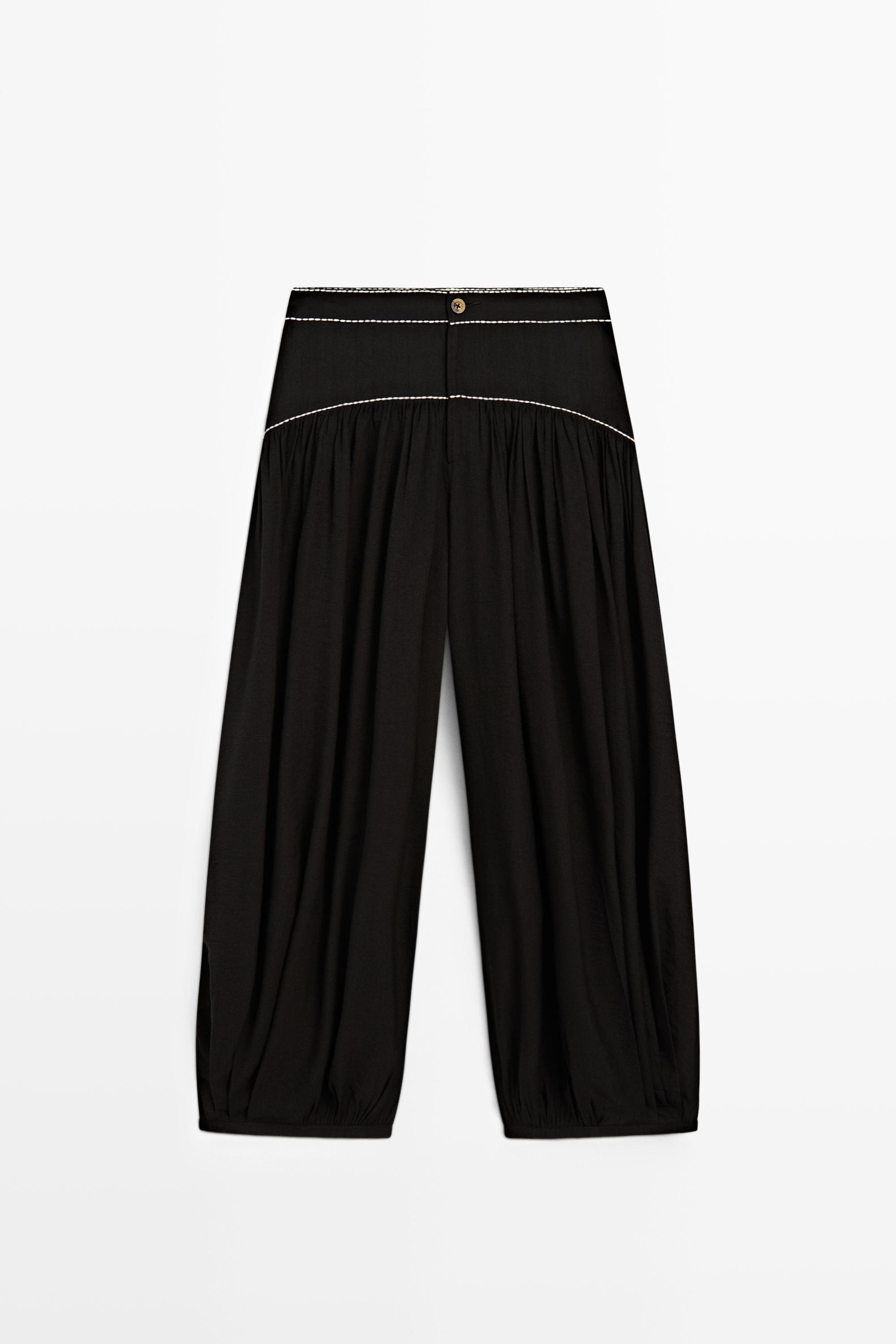 Contrast flowing trousers
