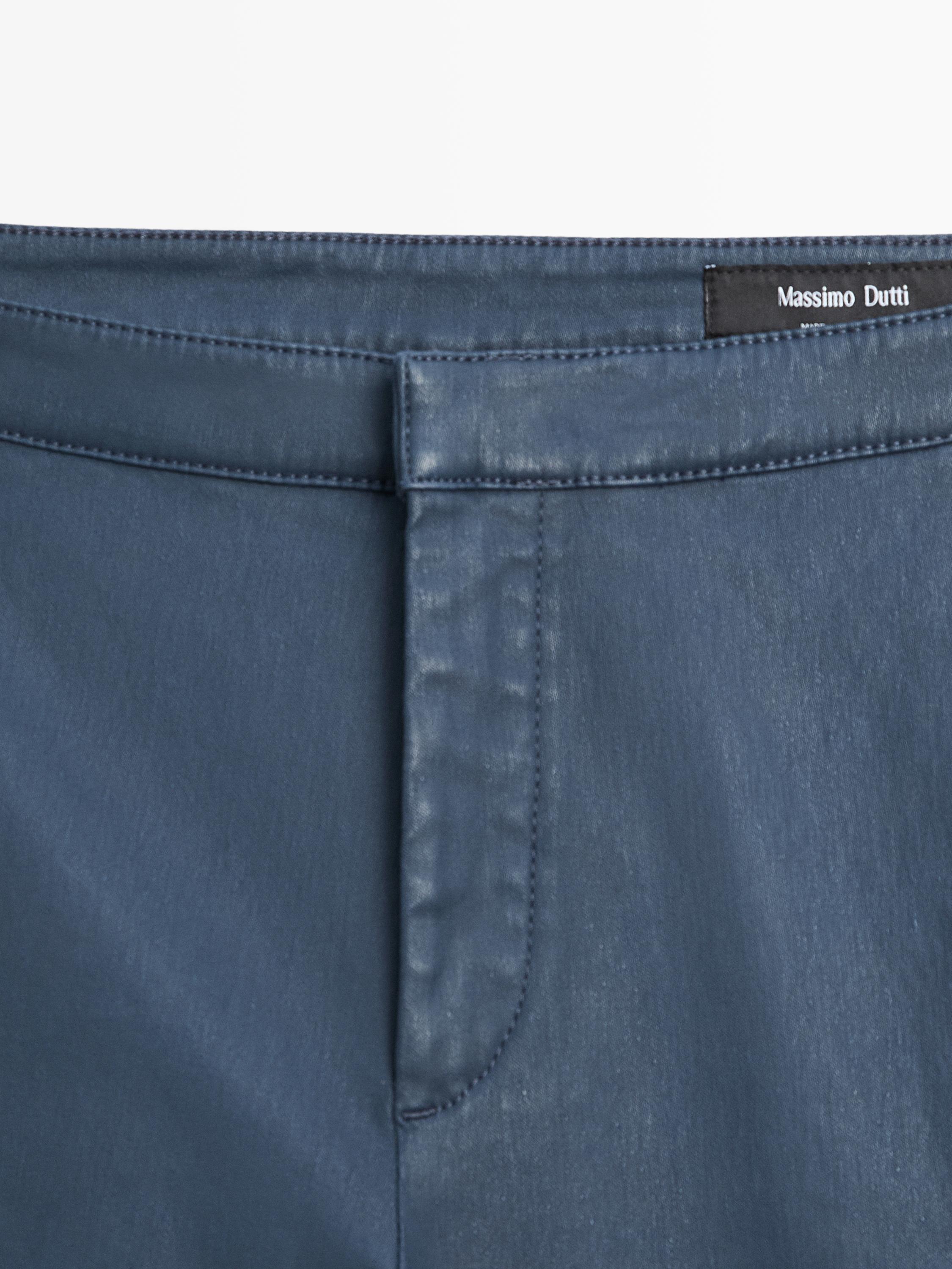 Waxed flared cropped pants — BLUISH