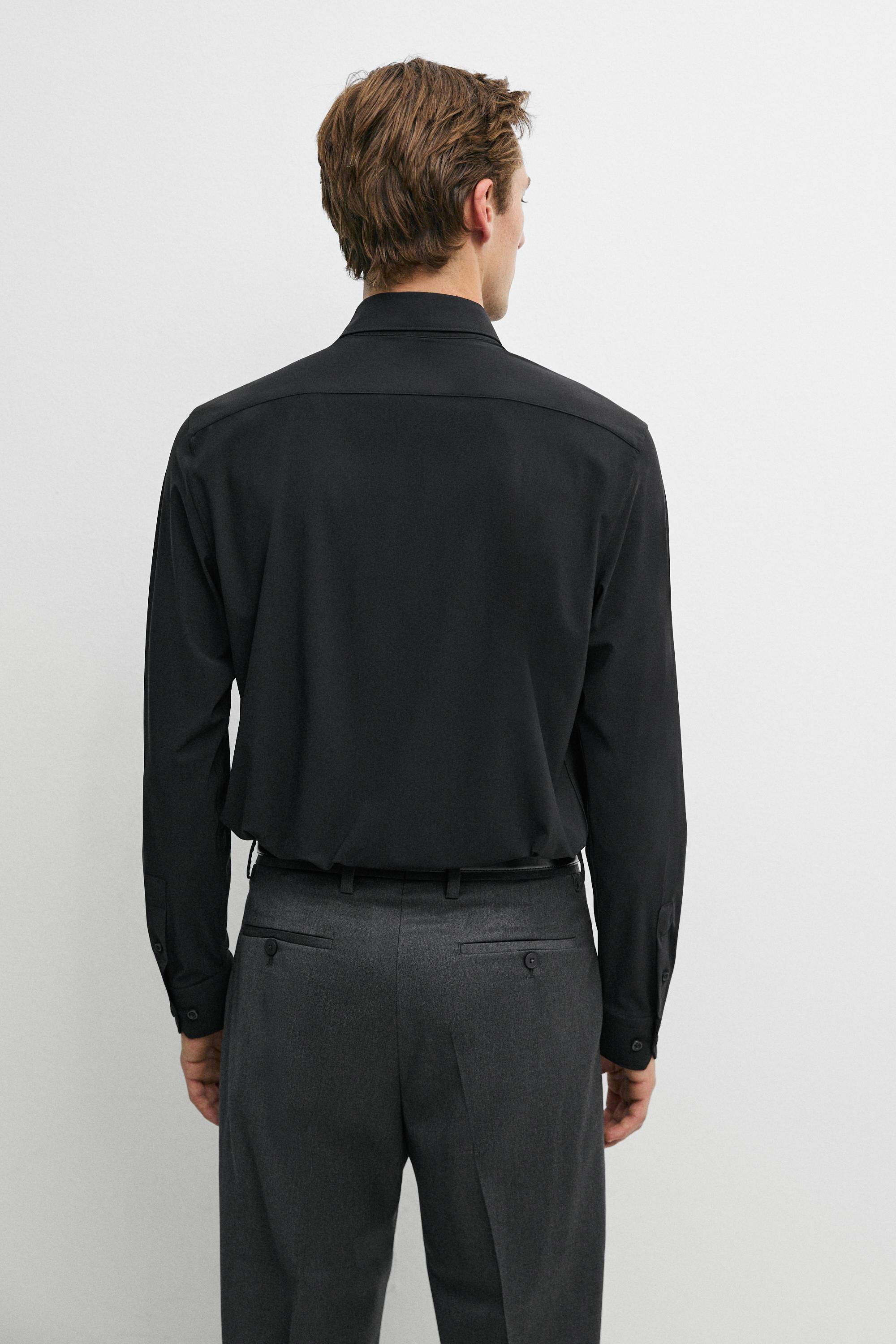 Slim fit stretch shirt — BLACK