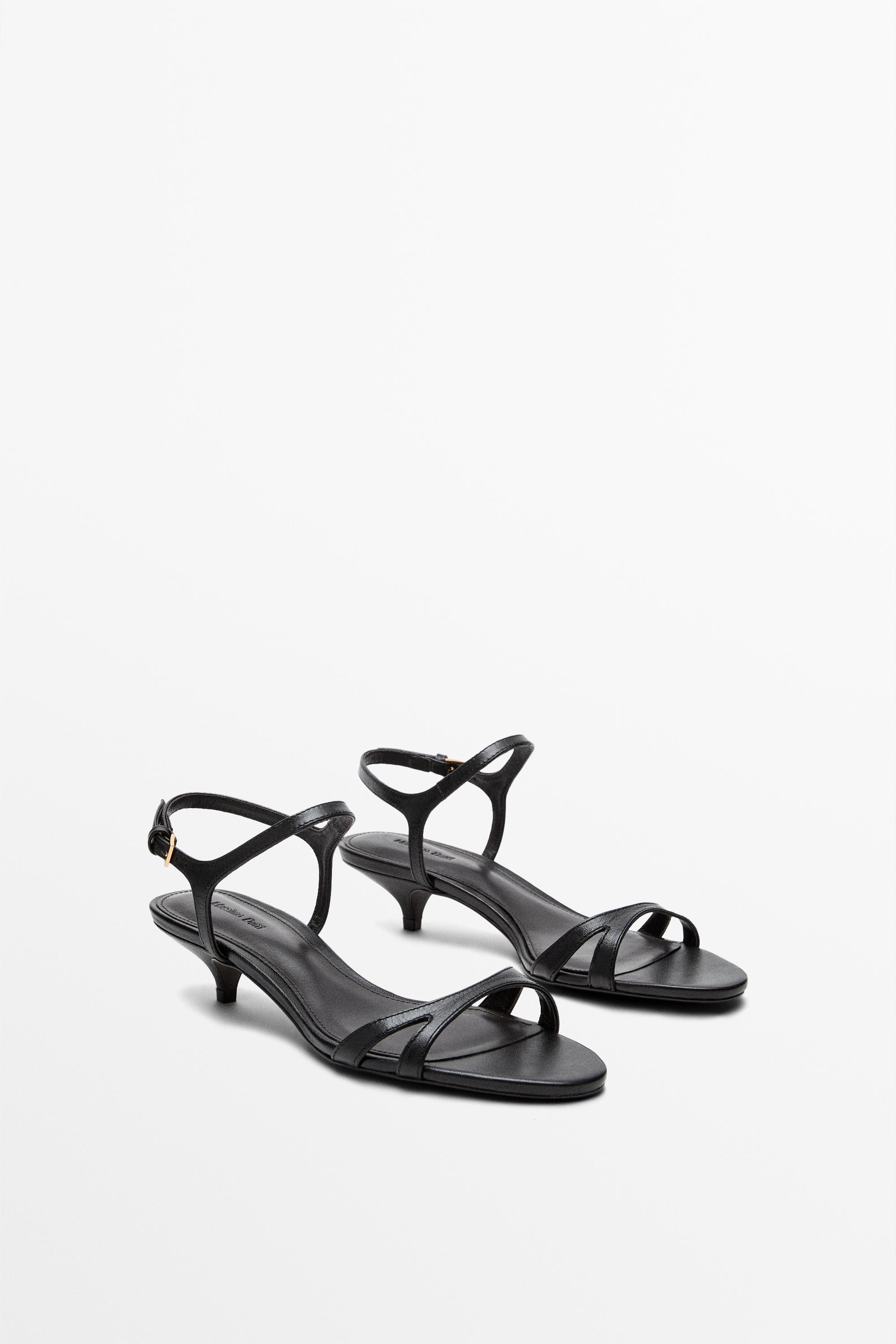 Low-heel leather sandal - MADE IN SPAIN — BLACK