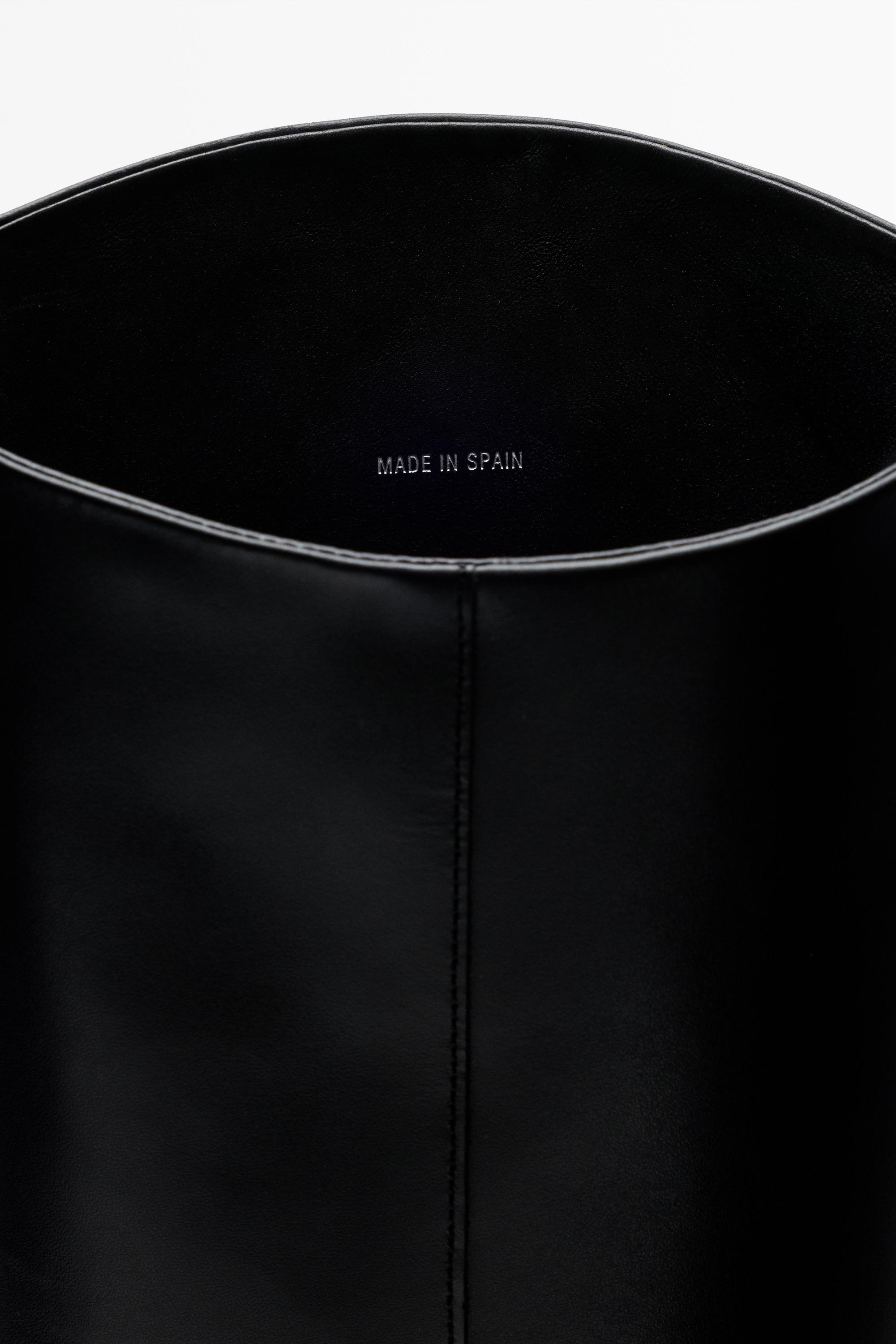 Knee-high leather boots - Made in Spain — BLACK