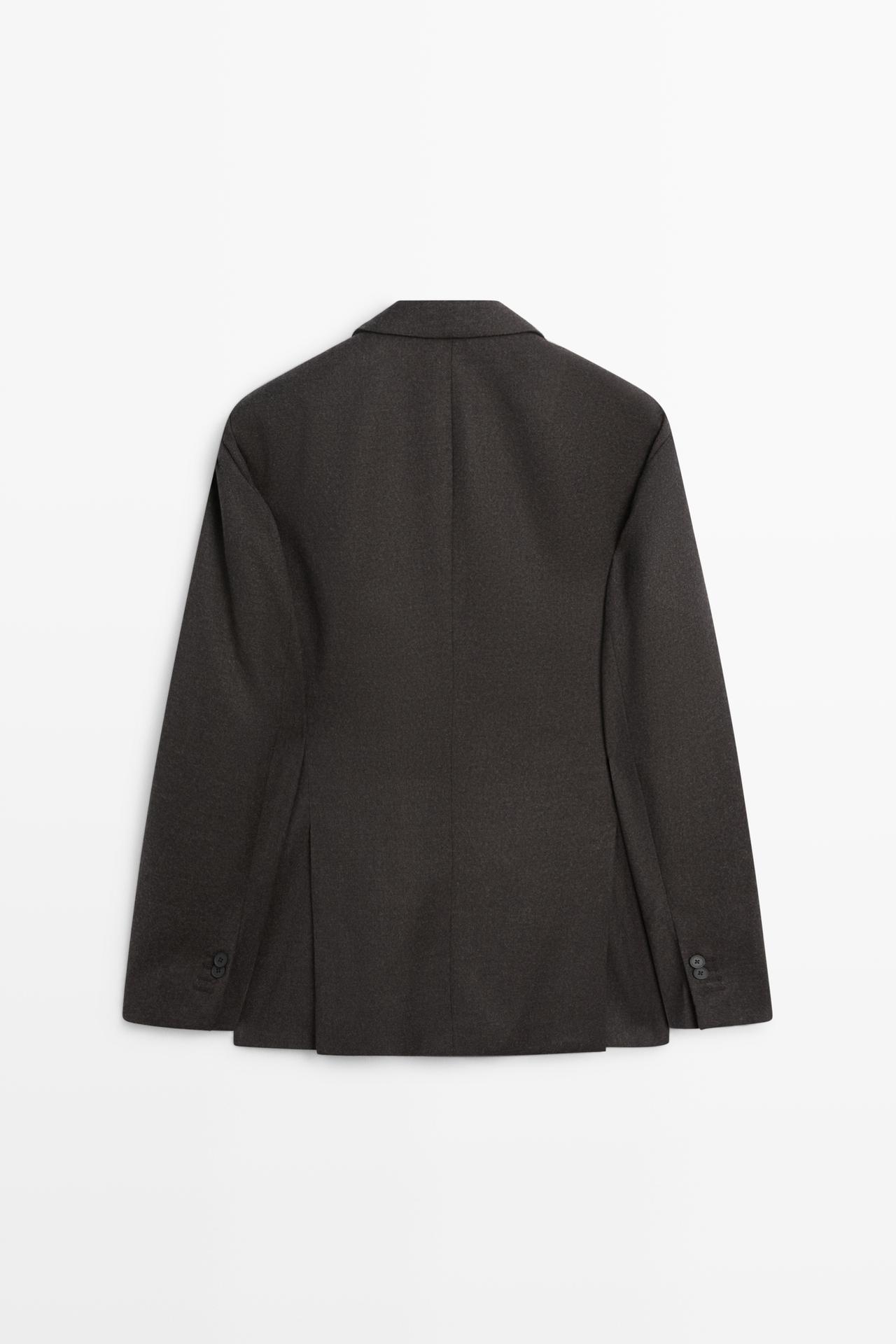 100% wool suit blazer — BROWN